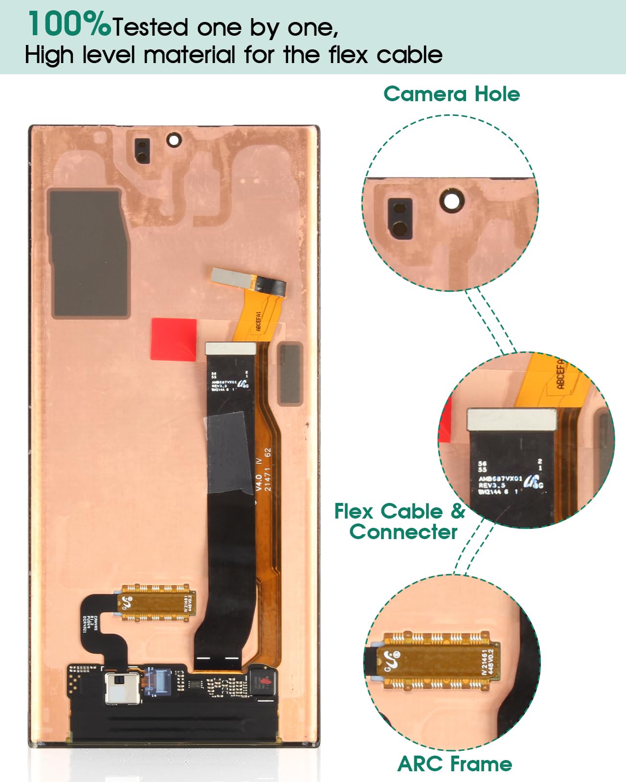 Original Samsung Galaxy Note 20 Ultra 5G/4G AMOLED LCD Screen Replacement with Touch Digitizer & Tools - Black | DIY Phone Repair Kit for Cracked/Broken Displays