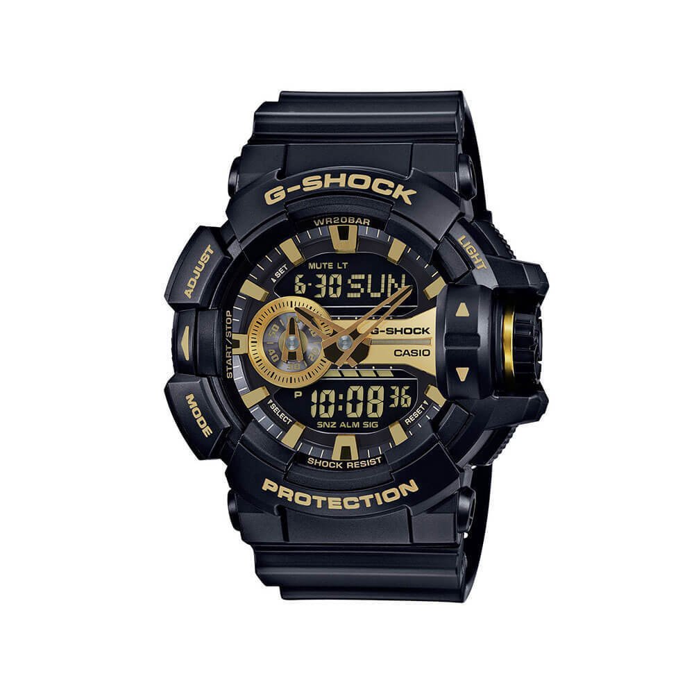 Casio G-Shock GA-400GB Shock-Resistant Digital Watch - Black/Gold Color, Unisex One Size | Perfect for Outdoor Sports, Military Use & Everyday Wear