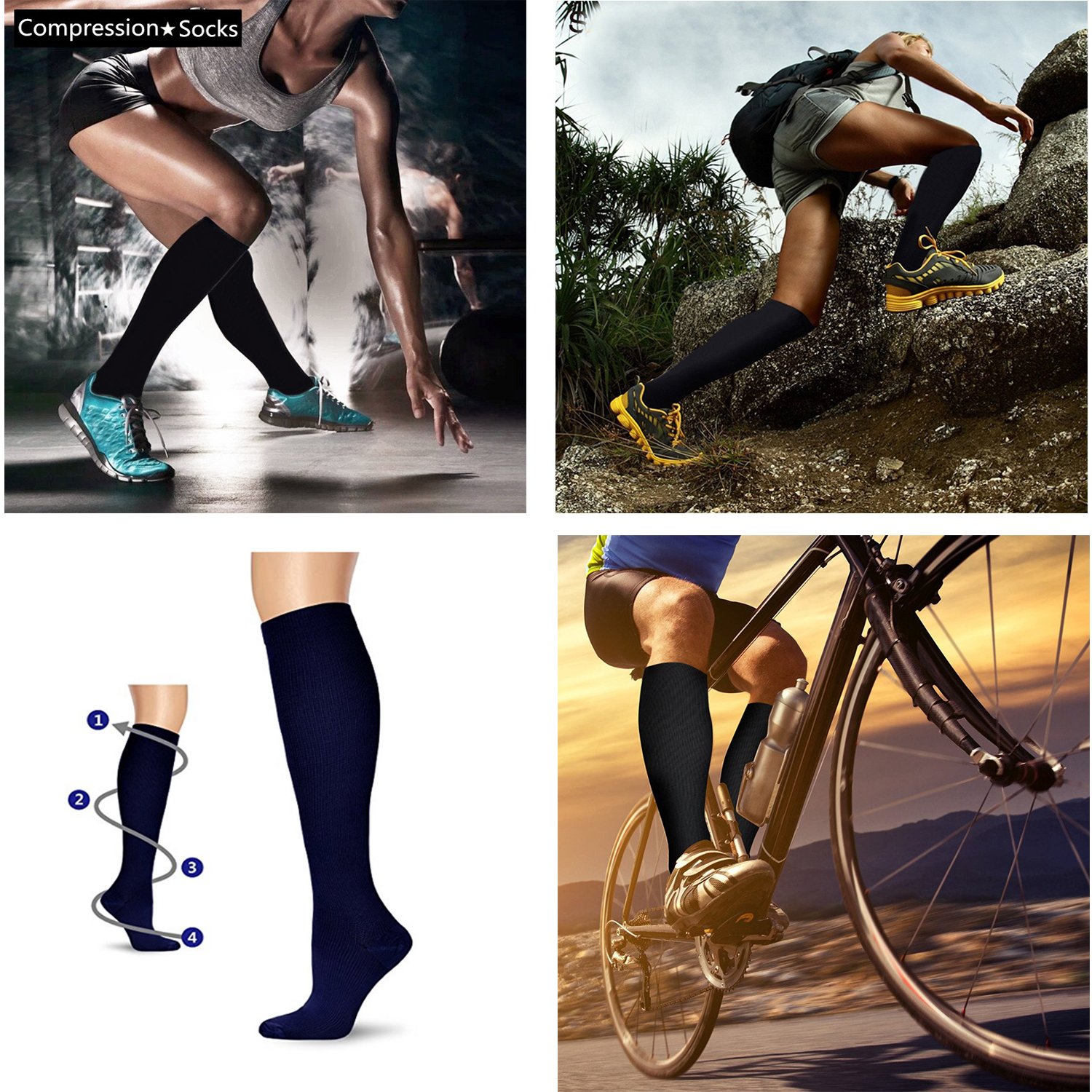Seven Wolves Compression Socks (6 Pairs) - 15-20mmHg Graduated Support Socks for Women & Men - Running, Athletic, Travel & Pregnancy Maternity Stockings - Improve Circulation & Reduce Swelling
