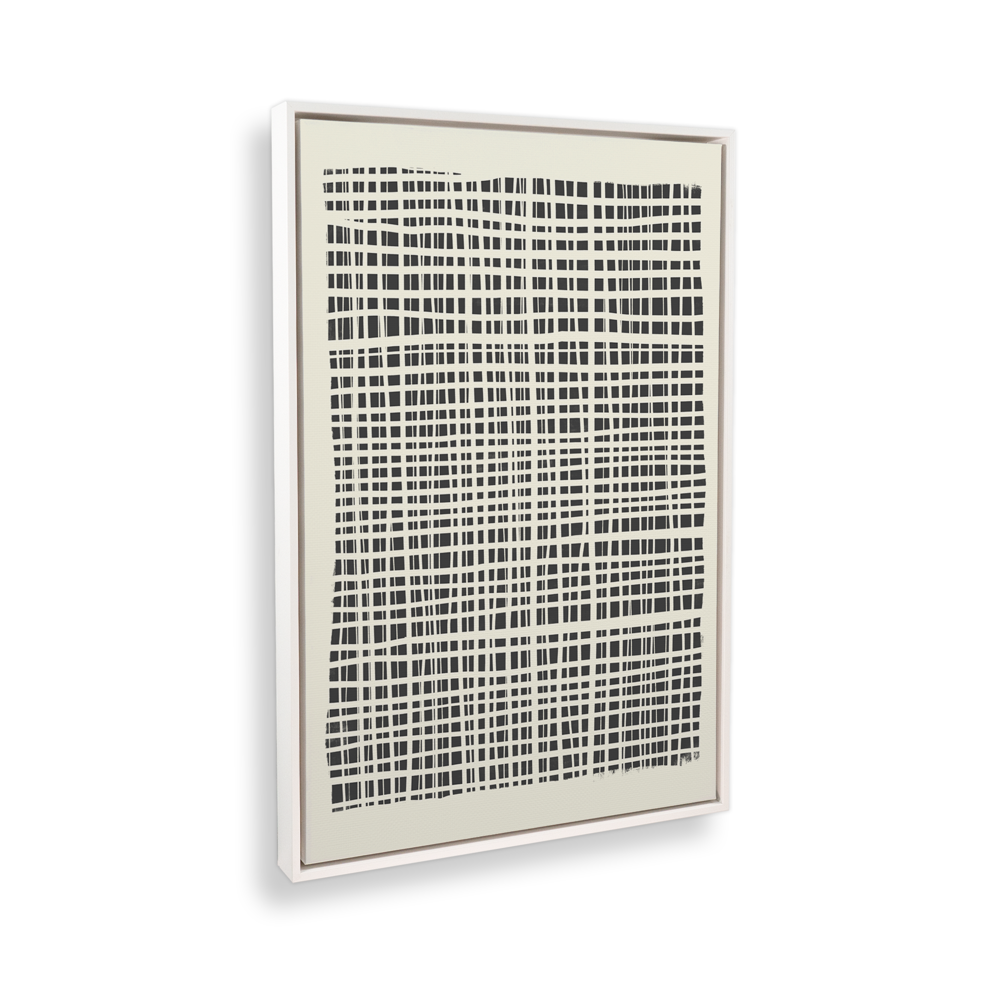 Abstract Cross Hatched Lines Canvas Art - Modern Hand-Painted Wall Decor for Living Room, Bedroom & Office