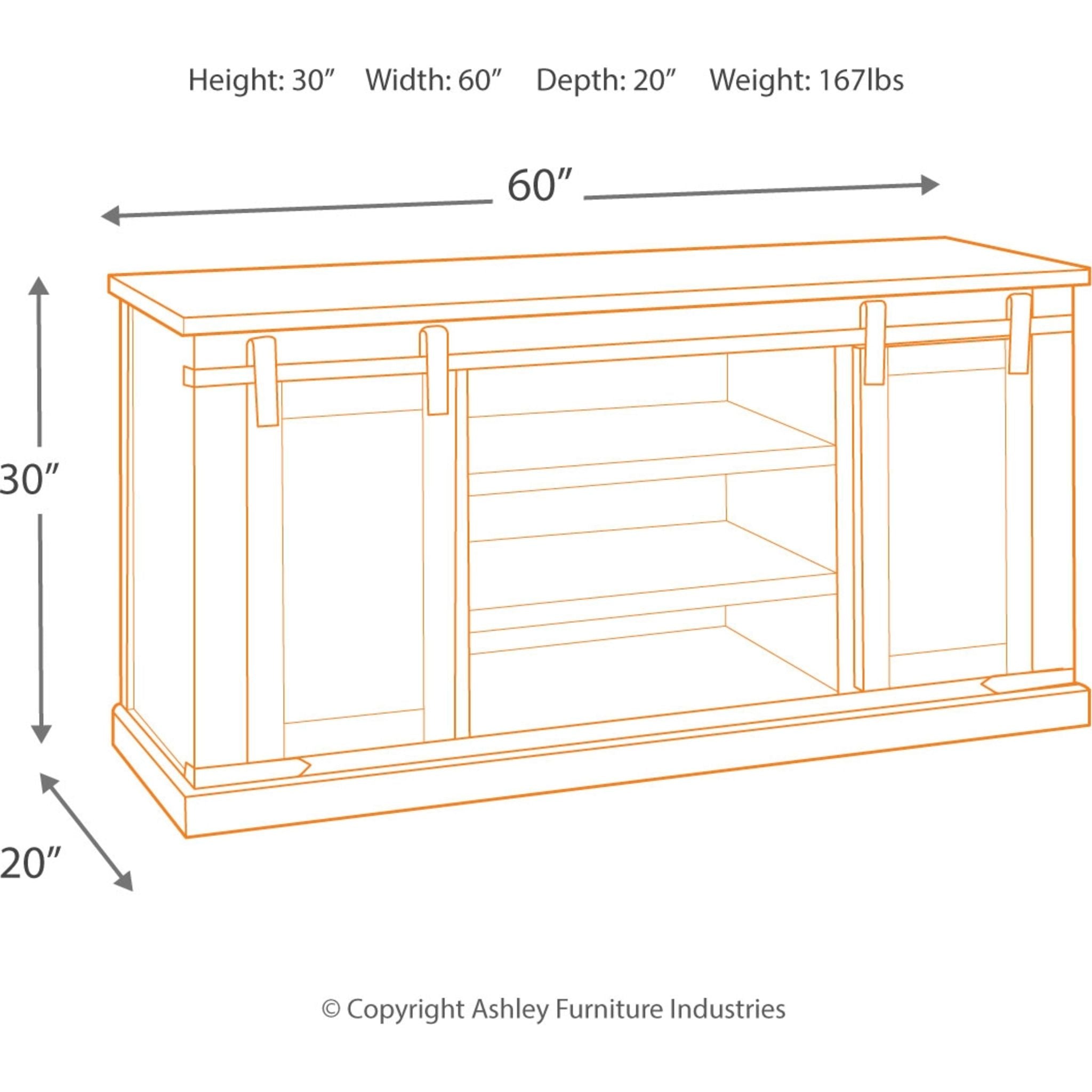 Budmore TV Stand for Living Room - Rustic Brown Wood Entertainment Center with Storage Shelves | Perfect for Flat Screen TVs, Gaming Consoles & Home Theater Setup