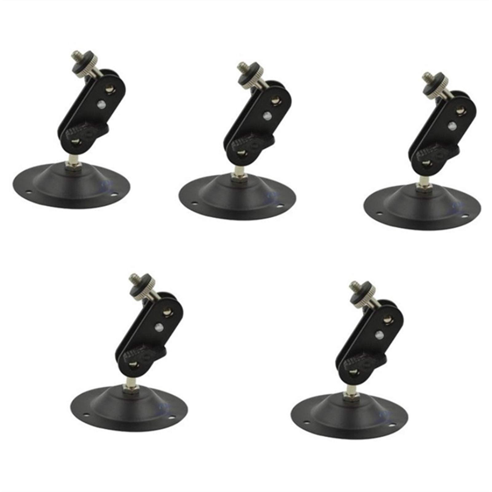 5PCS Black Camera Wall Mount Bracket - 360° Rotatable Speaker & Projector Stand for Home Theater, Office Presentations, and Studio Photography - Heavy Duty Mini Projector Mount with Adjustable Heads