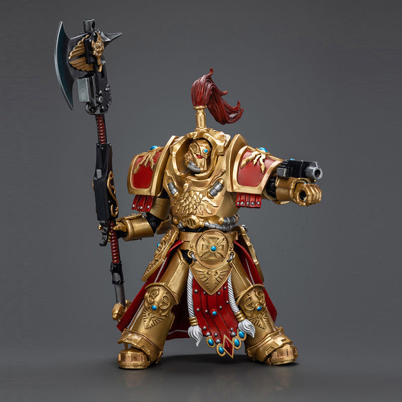 JOYTOY 1/18 Scale Warhammer 40K Adeptus Custodes Allarus Custodian Action Figure with Castellan Axe - Collector's Edition for Warhammer Fans & Tabletop Gaming Enthusiasts - Perfect for Display, Role-Playing Battles, and Warhammer 40K Collections