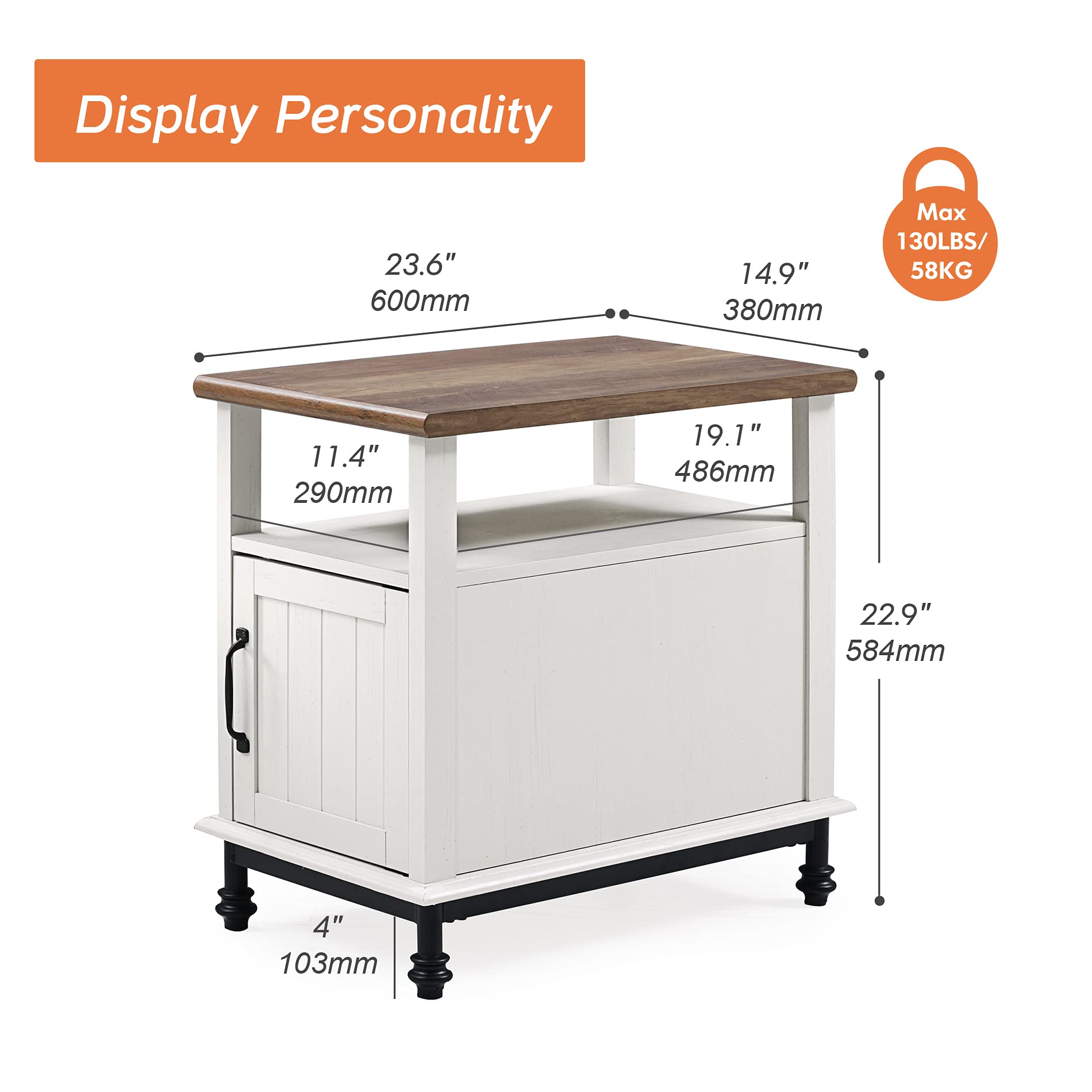 WAMPAT Farmhouse Nightstands - 24