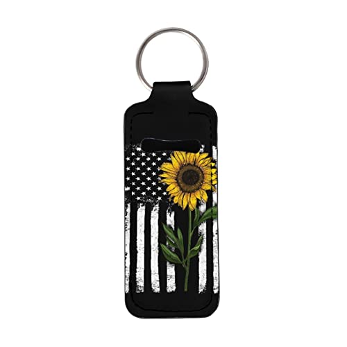 Stylish Print Chapstick Keychain Holder - Lipstick & Lip Balm Holder for Women - Perfect for Purse, Backpack & Keychain Organization