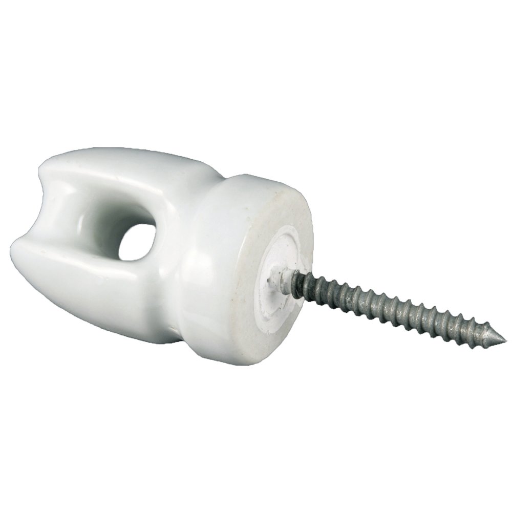 Zareba WP1929 Ceramic Lag Screw Insulator - Large Size for Electric Fence, High Voltage Insulation - Perfect for Farm, Ranch, and Livestock Fencing Applications