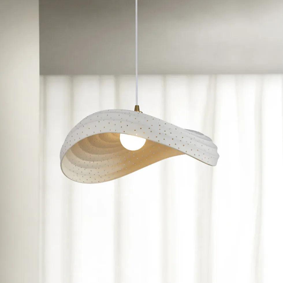 Modern Wave-Shaped White Pendant Light for Dining Room - Elegant Ceiling Lighting Fixture for Kitchen Island, Breakfast Nook & Contemporary Home Decor