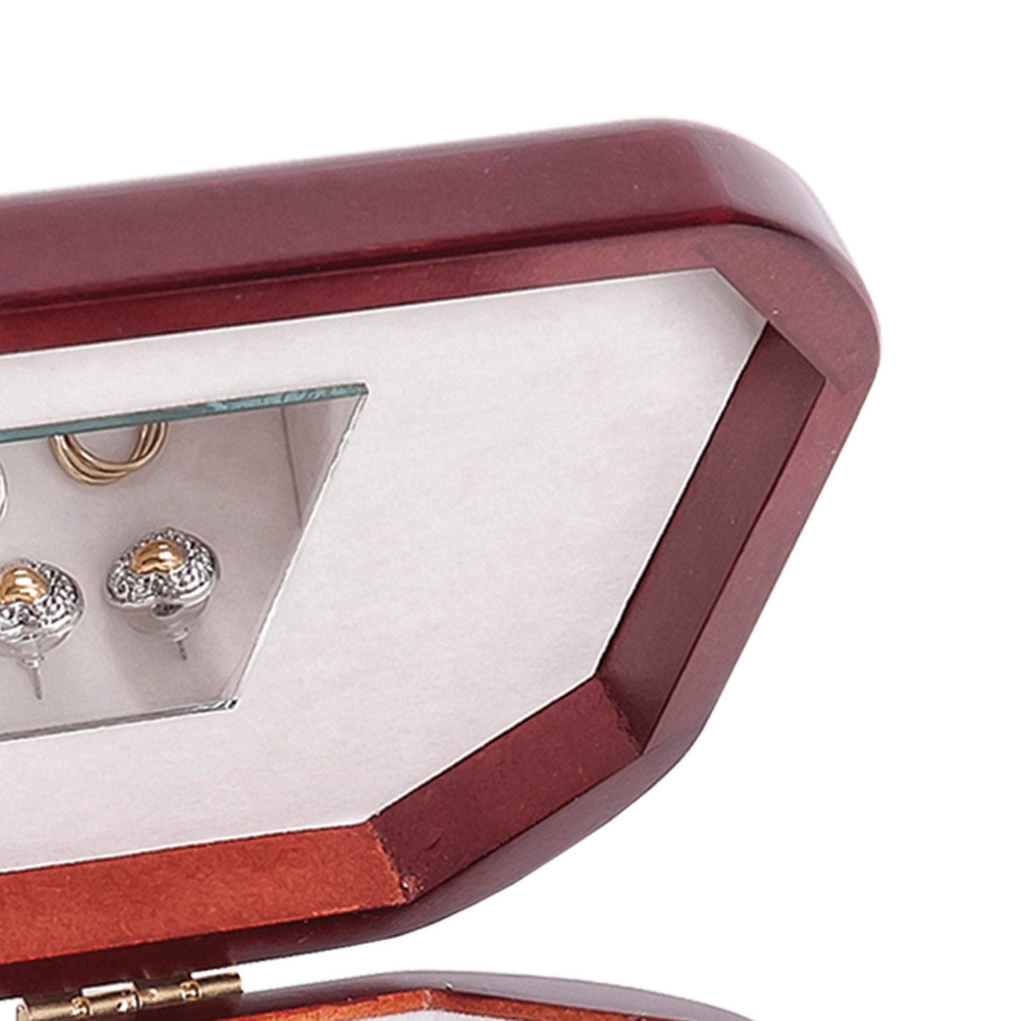 Personalized Wooden Jewelry Box with Mirror - Custom Engraved Jewelry Organizer for Women & Girls | Gift for Birthday, Anniversary, Bridal Shower, Wedding