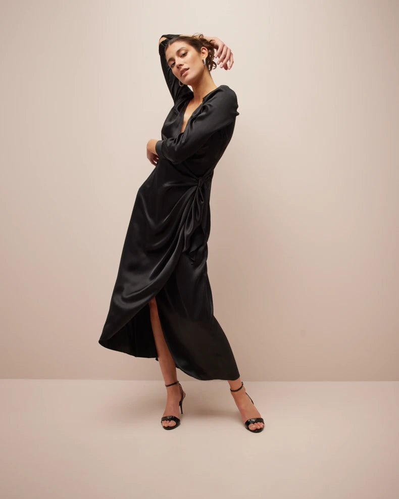 L'Agence Kadi Dress - Women's Elegant Floral Midi Dress for Summer, Party & Special Occasions | Perfect for Weddings, Cocktails & Date Nights