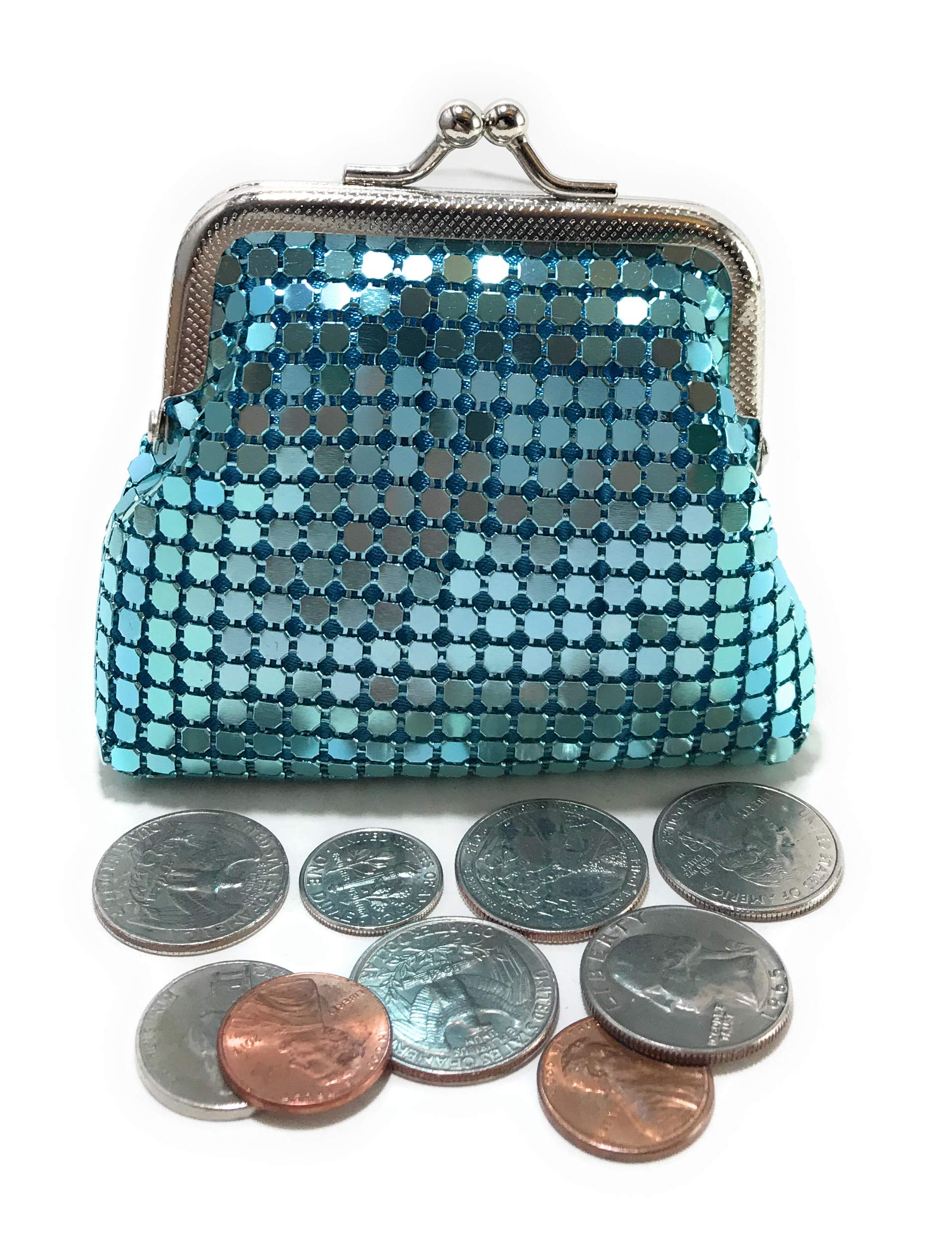 Stylish Women's Eyeglass Case with Built-in Coin Purse - Durable Metal Mesh Design - Perfect for Travel, Work & Everyday Use