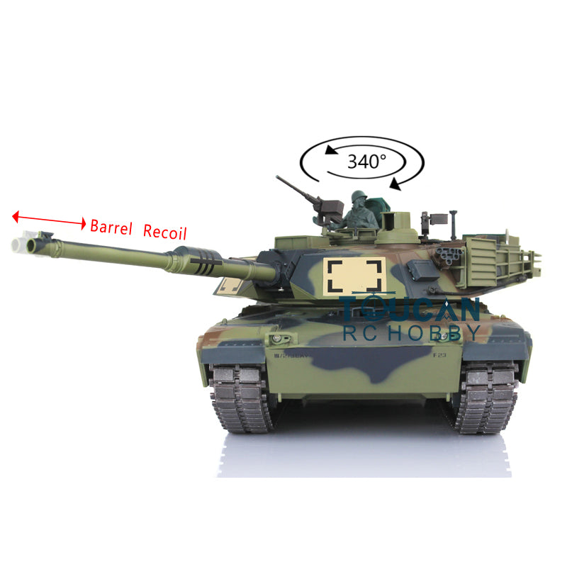 2.4GHz Henglong 1/16 Scale 7.0 USA M1A2 Abrams RTR RC Tank with Barrel Recoil, Infrared Combat System & BB Shooting Unit - Realistic Military Model 3918 for Adults & Kids Battle Games, Collectors Display and Outdoor Play