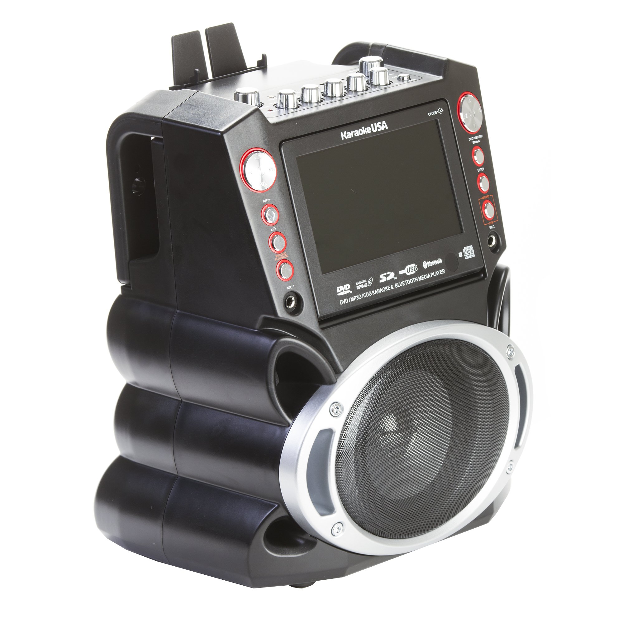 Karaoke USA GF845 Complete Karaoke System with 2 Wireless Microphones, Remote Control & 7