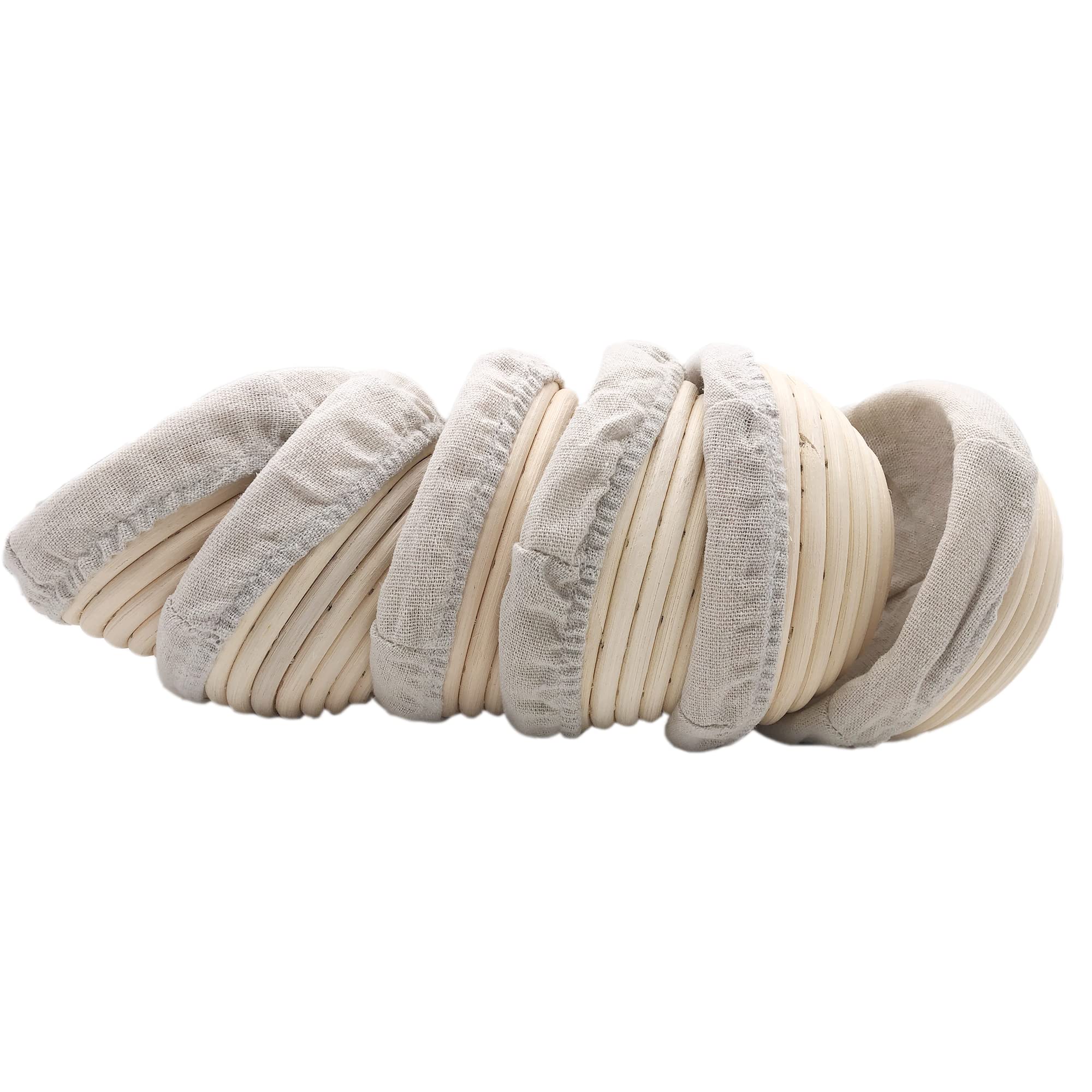 6-Piece Natural Rattan Brotform Banneton Proofing Basket Set - 5 Inch Round Bread Baking Basket for Sourdough, Artisan Bread & Homemade Dough (Perfect for Bread Making, Kitchen Baking & Gift Giving)