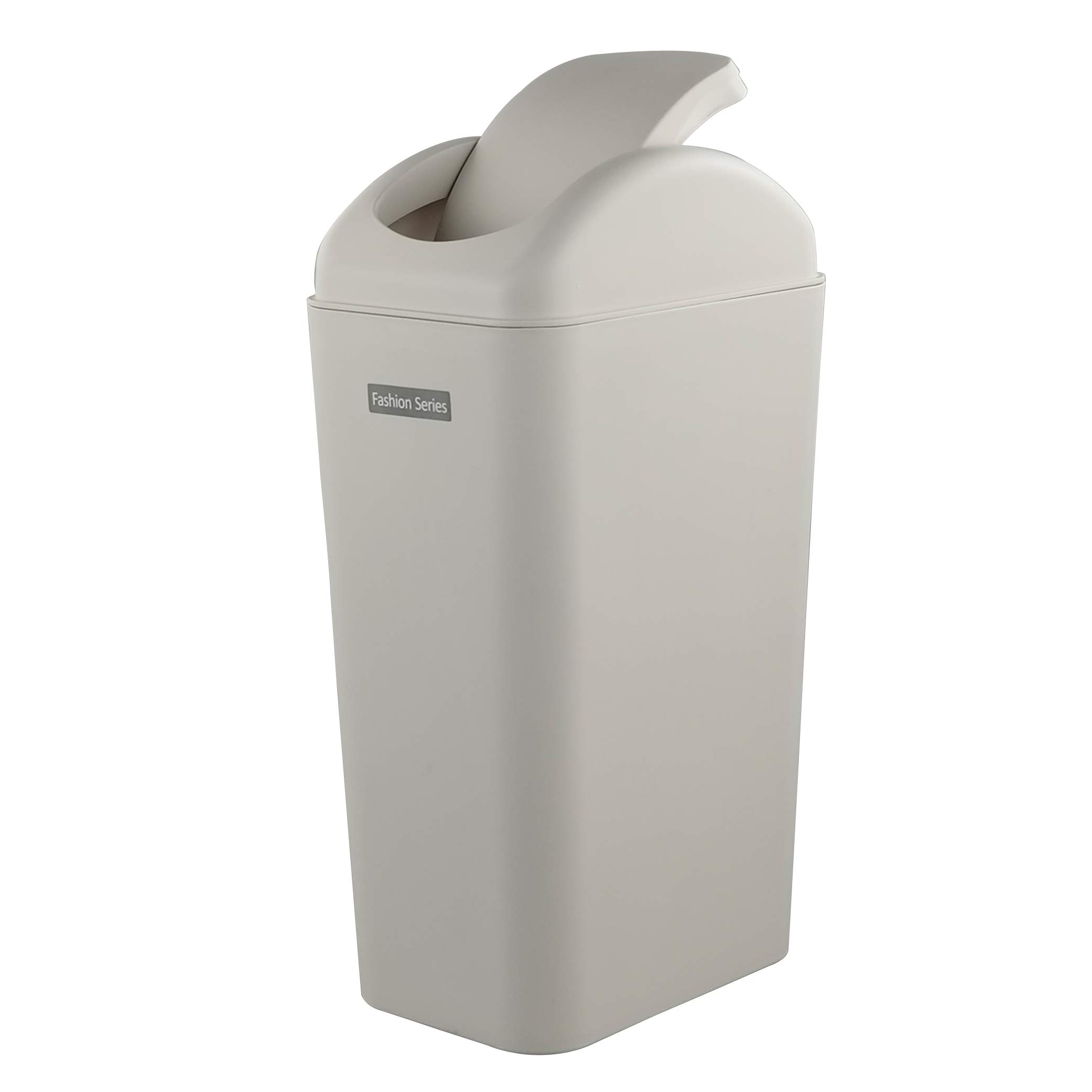 Ramddy Slim Trash Can 14L - Modern Swing Lid Garbage Bin for Kitchen, Bathroom, Office & Home Use - Space Saving Small Waste Basket with Odor Control
