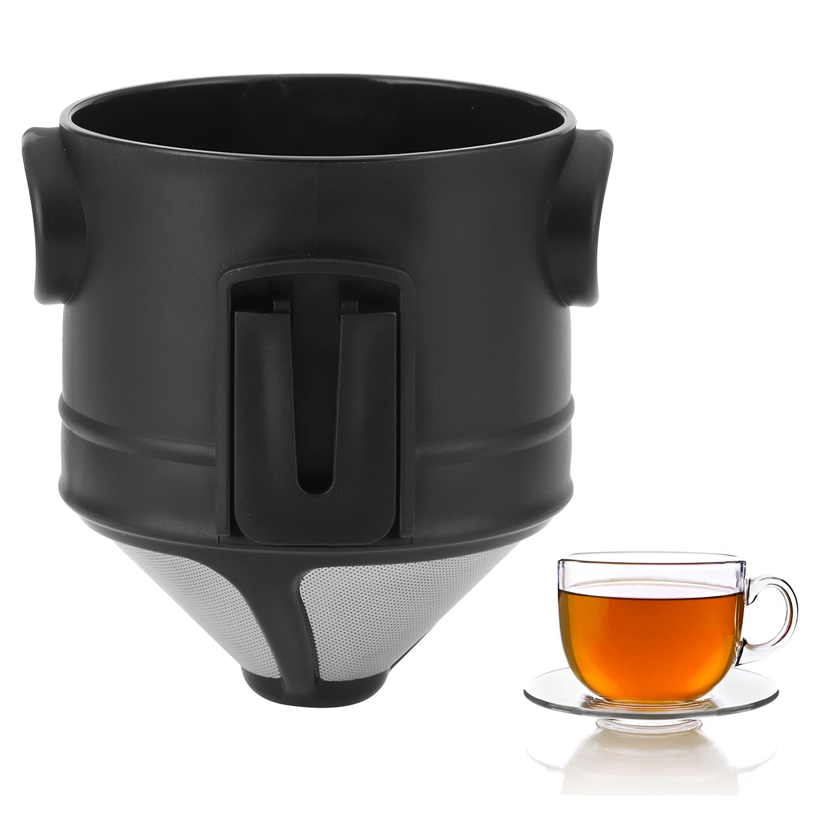 Premium Stainless Steel Coffee Dripper - Foldable Cone-Shaped Design (6cm) for Pour Over Brewing | Thickened Reusable Filter for Home, Office & Camping Use