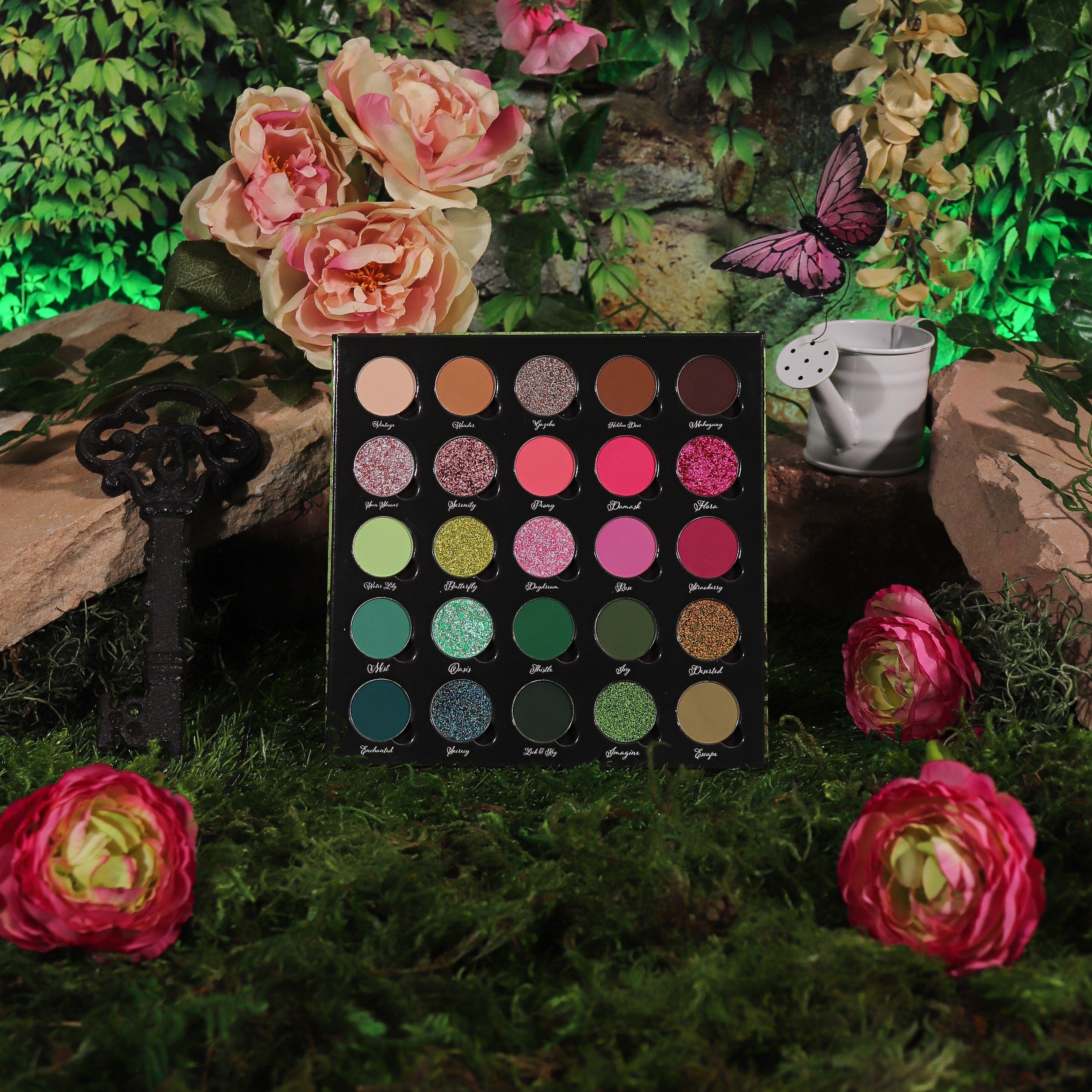 Secret Garden Eyeshadow Palette - 12 Highly Pigmented Matte & Shimmer Shades for Day & Night Makeup Looks | Vegan & Cruelty-Free | Perfect for Bridal, Party & Everyday Wear