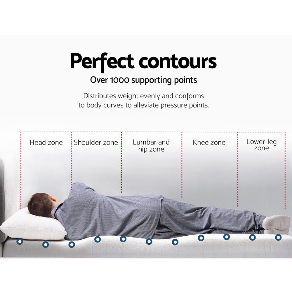 Cool Gel Memory Foam Mattress Topper with Bamboo Cover - 5cm Single Size for Back Pain Relief & Pressure Relief - Perfect for Hot Sleepers, Guest Beds & Dorm Rooms