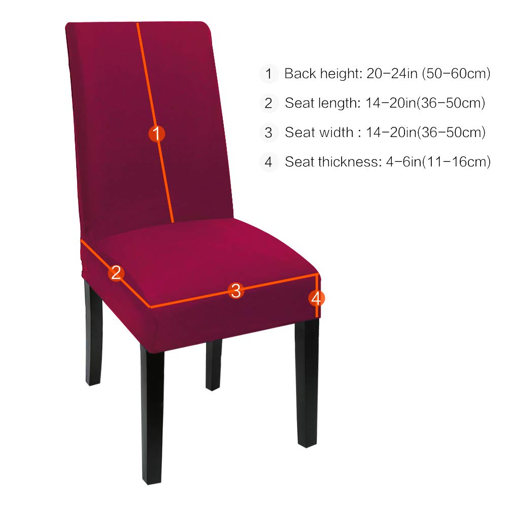 6 Pack Stretchable Washable Dining Chair Covers - Super Fit Removable Slipcovers for Chairs, Banquet, Wedding, Hotel & Home Use | Perfect for Dining Room, Ceremony, Party & Everyday Protection
