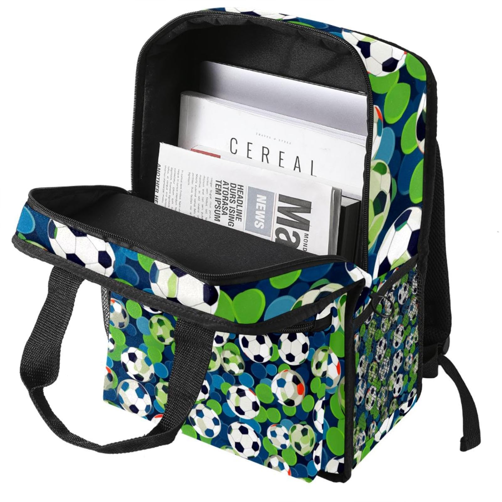 Stylish Travel Backpack for Women & Men - Durable Floral Soccer Ball Design Backpack for Work, School, Gym & Outdoor Adventures