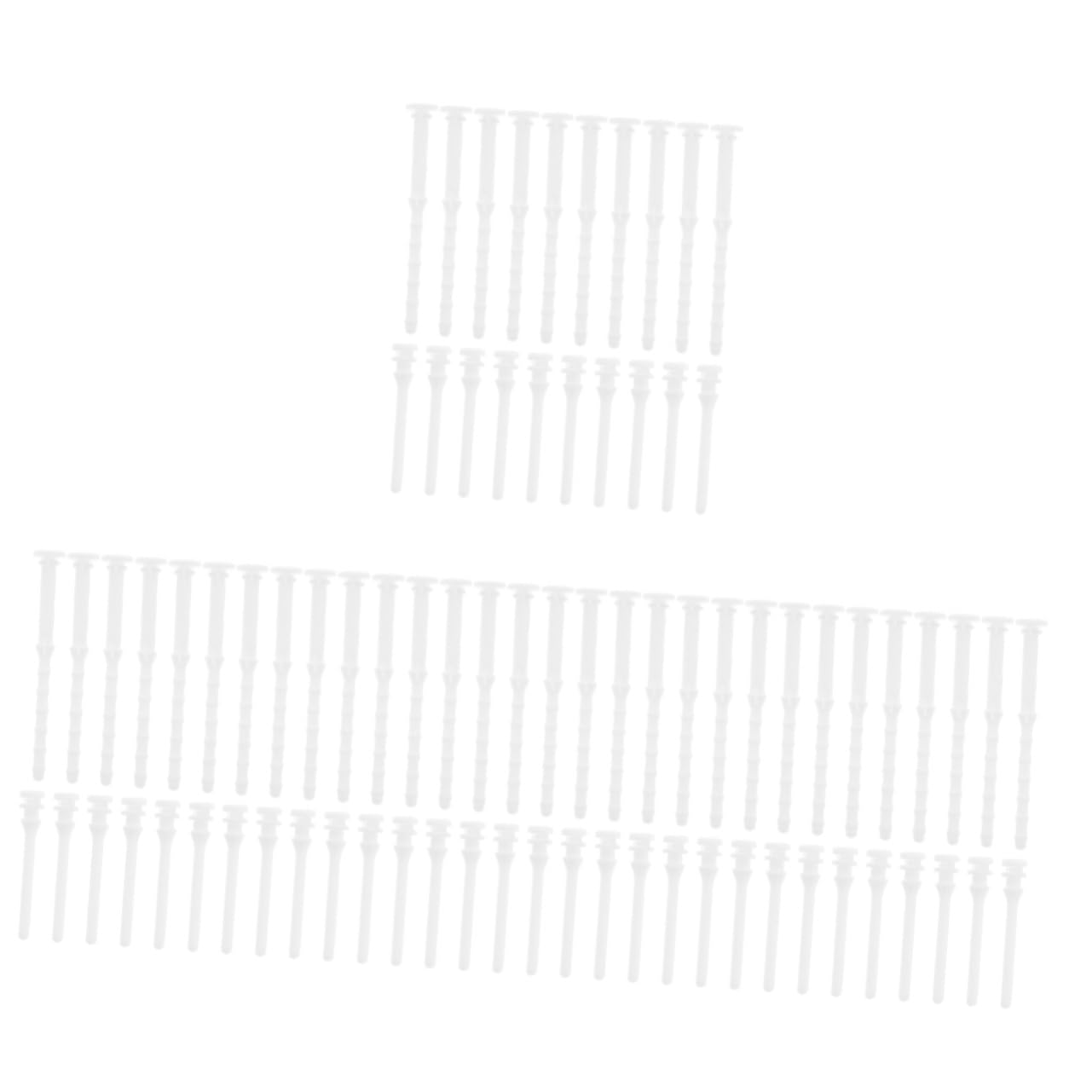 Mobestech 80 Pcs Computer Case Glue Nails Rivets Kit - Shock Absorption Fan Mounting Pins, Silicone Rubber Screws for PC Components (White) - Perfect for PC Building, Repair & DIY Computer Upgrades