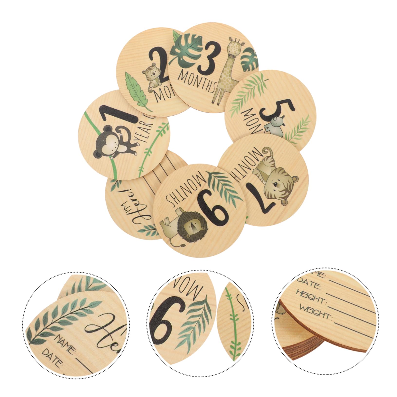 FAVOMOTO Wooden Baby Milestone Cards - Monthly Photo Props for Newborns, First Birthday, Nursery Decor - Perfect for Baby Shower Gifts & Memory Keepsakes