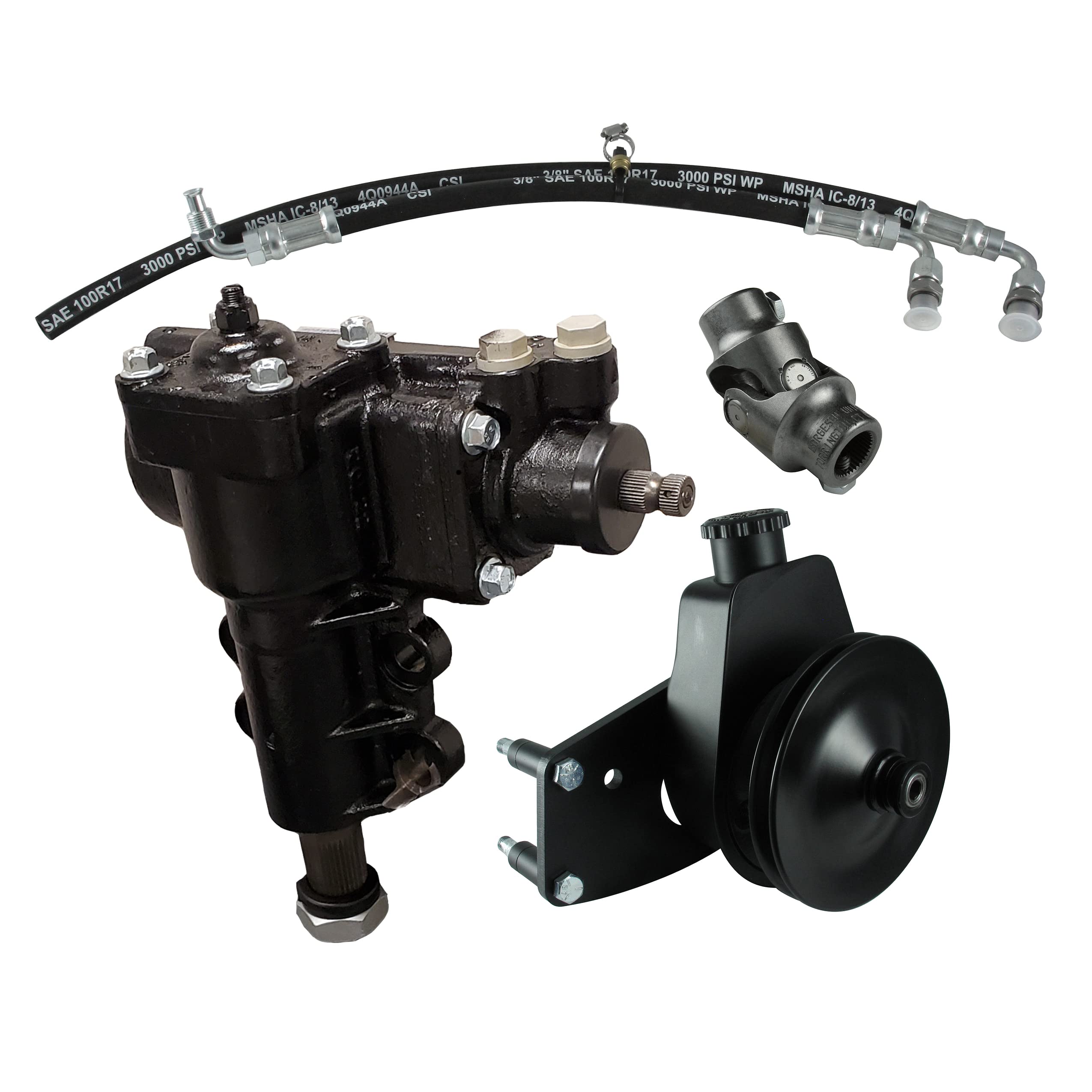 Borgeson 999059 Universal Power Steering Conversion Kit for Classic Cars - Easy Install & Improved Handling for Smooth Driving