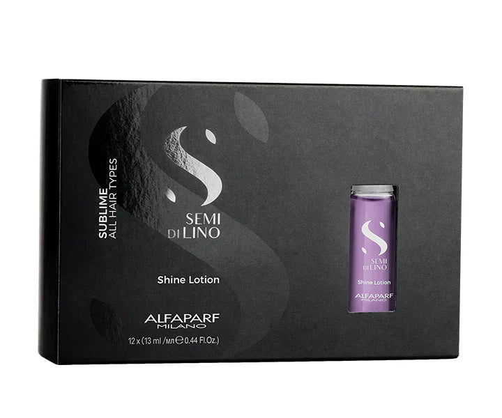 Alfaparf Milano Semi Di Lino Sublime Shine Lotion - 12 Pack of 13ml Bottles for Frizz Control & Hair Shine | Perfect for Daily Styling & Salon-Quality Results at Home