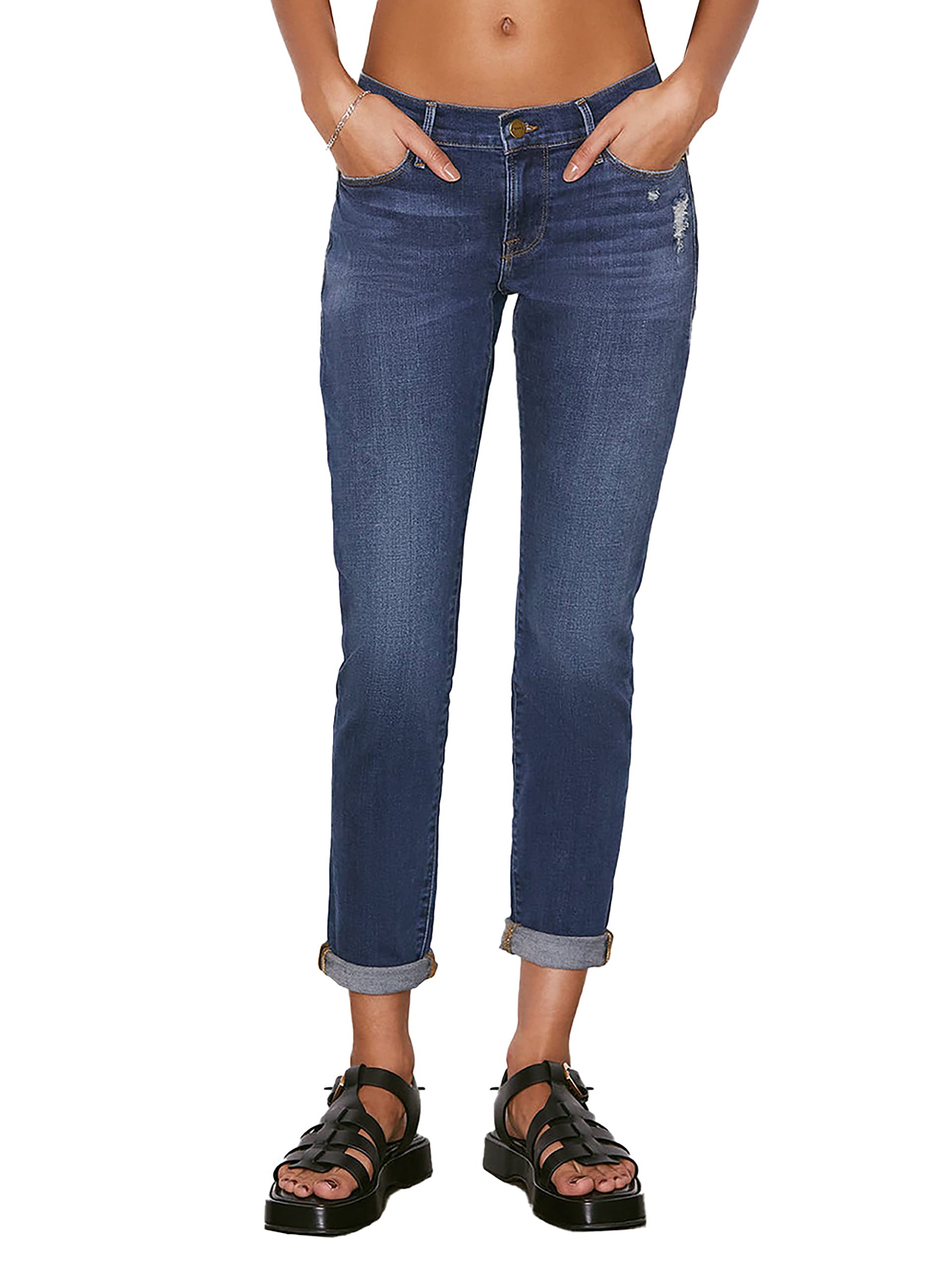 FRAME Women's Le Garcon Jeans - High Waist Skinny Jeans for Women, Stretch Denim Pants, Comfortable & Fashionable (Black, Size 6) | Perfect for Casual Wear, Office, and Night Out