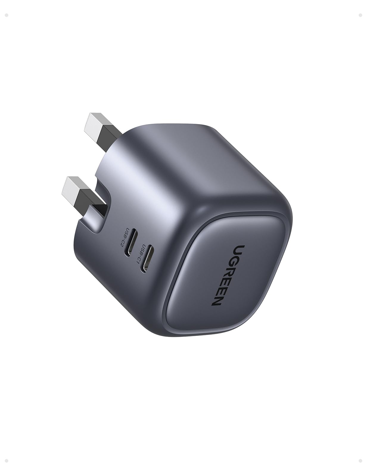 UGREEN Nexode 45W GaN Dual Port USB C Fast Charger with PD 3.0 & PPS - Compatible with iPhone 16/15 Pro Max/15 Pro/15/14/13, Galaxy S24/S23, iPad Air/Mini, Pixel 8, Steam Deck - Perfect for Travel, Office & Home Charging