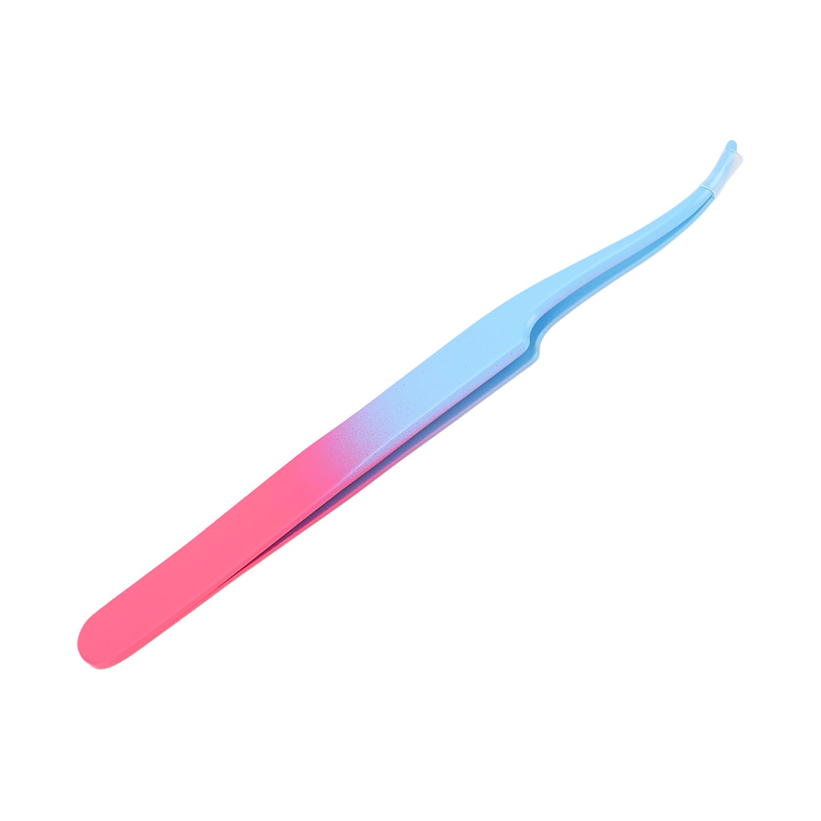 Blue Pink Gradient Lash Tweezers - Professional Steel Eyelash Extension Tools for Women | Tight Clamping Precision for Salon & Home Use