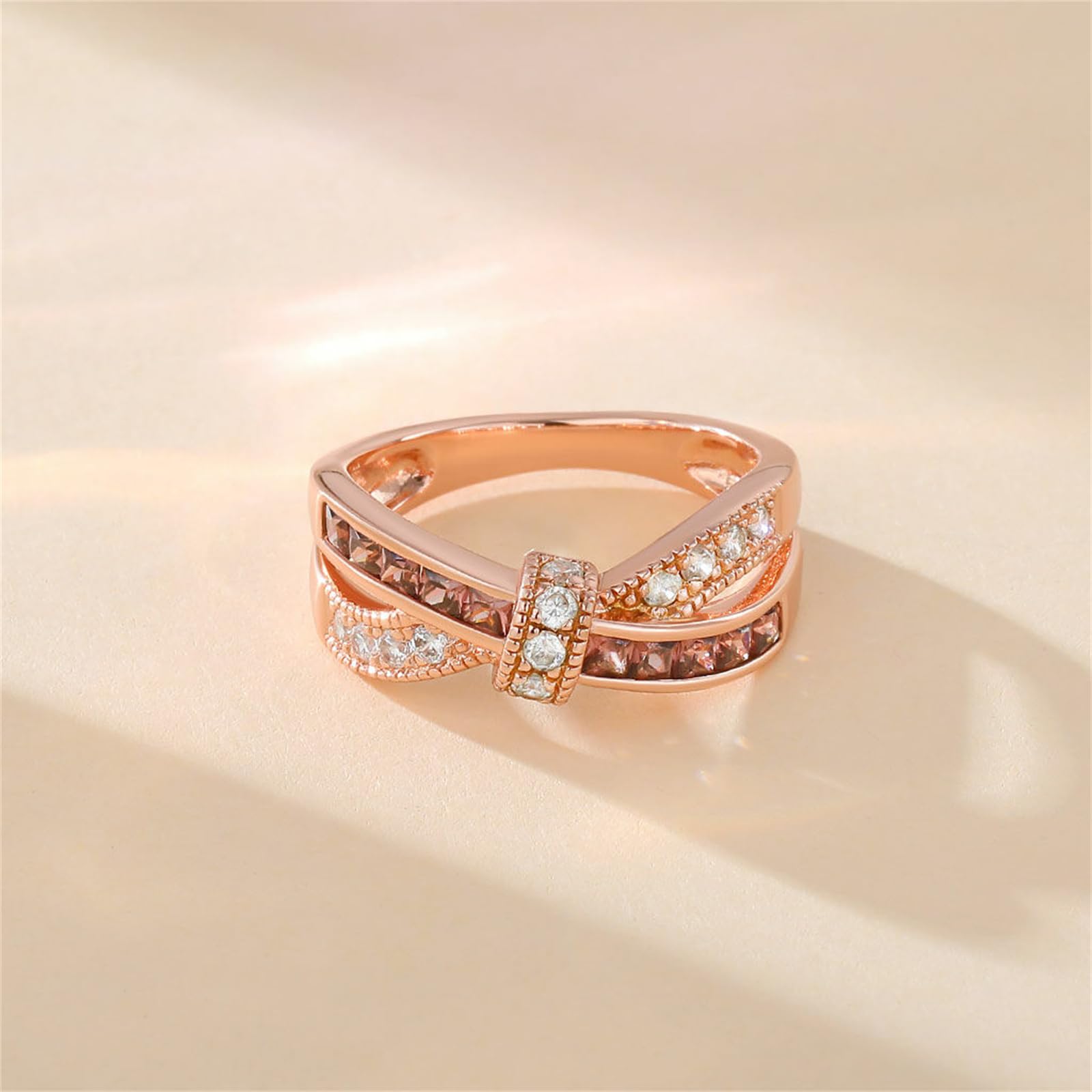 Jeulia Sterling Silver Crossover Women's Band Ring - Elegant Promise & Engagement Ring for Her with Gift Jewelry Box | Anniversary, Wedding, Valentine's Day Gift Idea