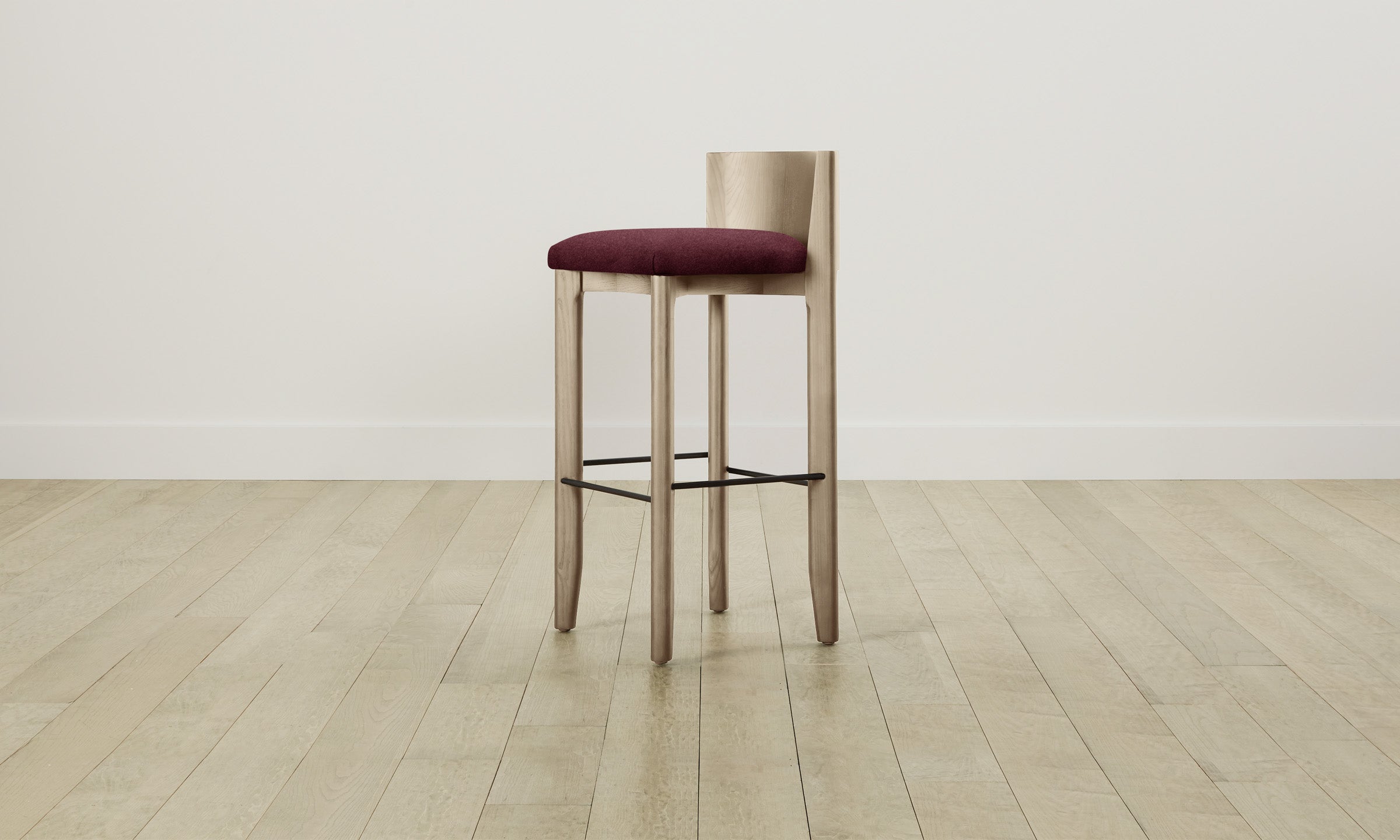 Delancey Bar & Counter Stool - Performance Velvet Upholstery in Merlot Red - Perfect for Kitchen Islands, Home Bars & Modern Dining Areas