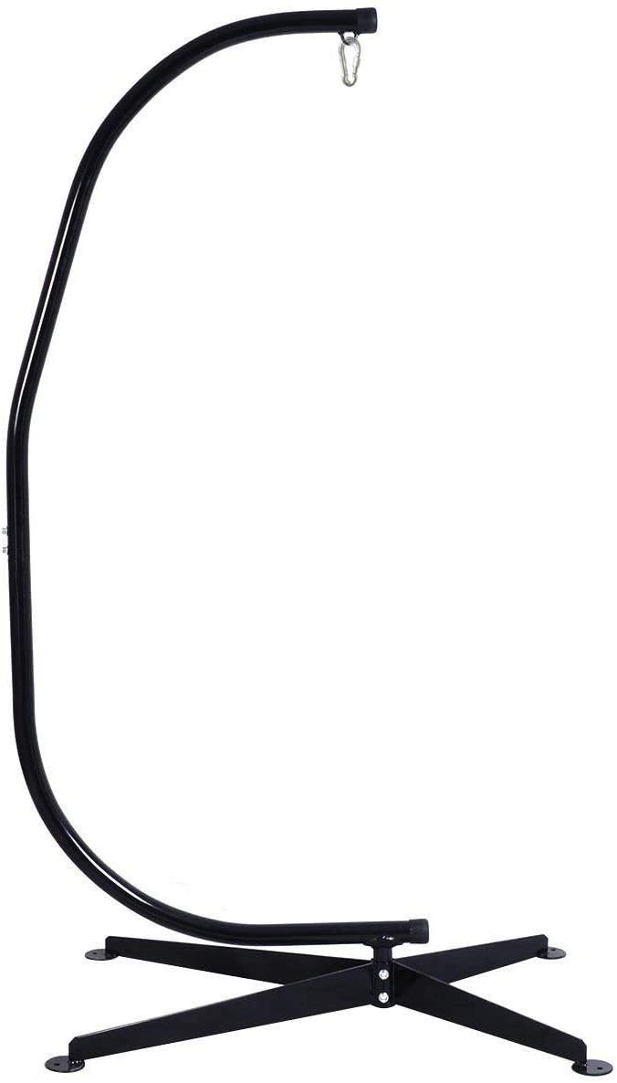 ReunionG Heavy Duty Steel Hammock Stand - 500lb Capacity C-Stand for Hanging Chairs & Porch Swings | Weather-Resistant Metal Frame with 360° Rotation | Perfect for Patio, Backyard, Garden & Indoor Relaxation