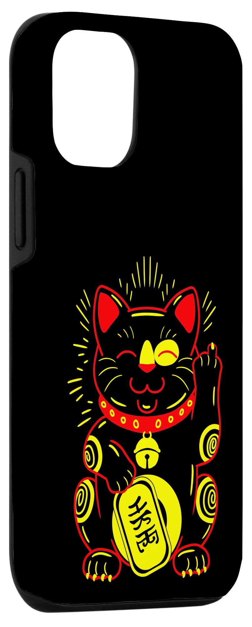 iPhone 12/12 Pro Lucky Cat Case - Cute Maneki Neko Japanese Good Luck Charm Phone Cover | Perfect Gift for Anime Lovers & Feng Shui Enthusiasts | Daily Protection & Stylish Accessory