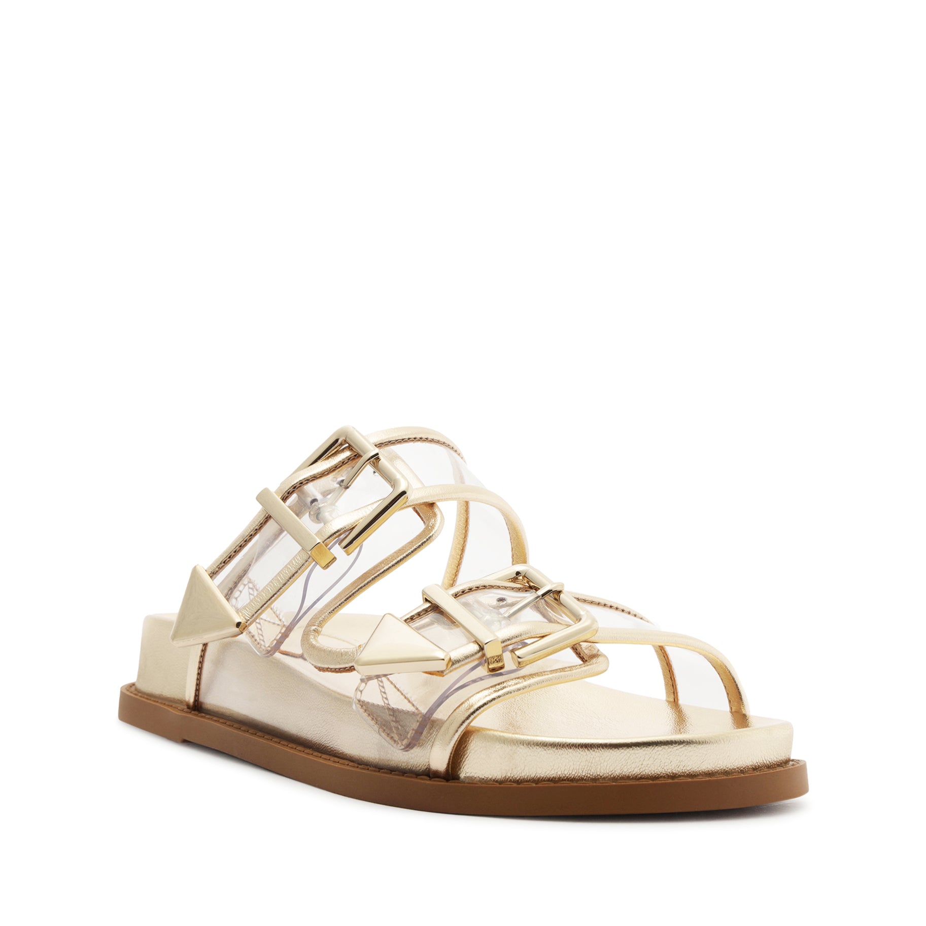 Naomi Sporty Vinyl & Metallic Sandals for Women - Comfortable Summer Casual Shoes for Walking, Beach, and Outdoor Activities