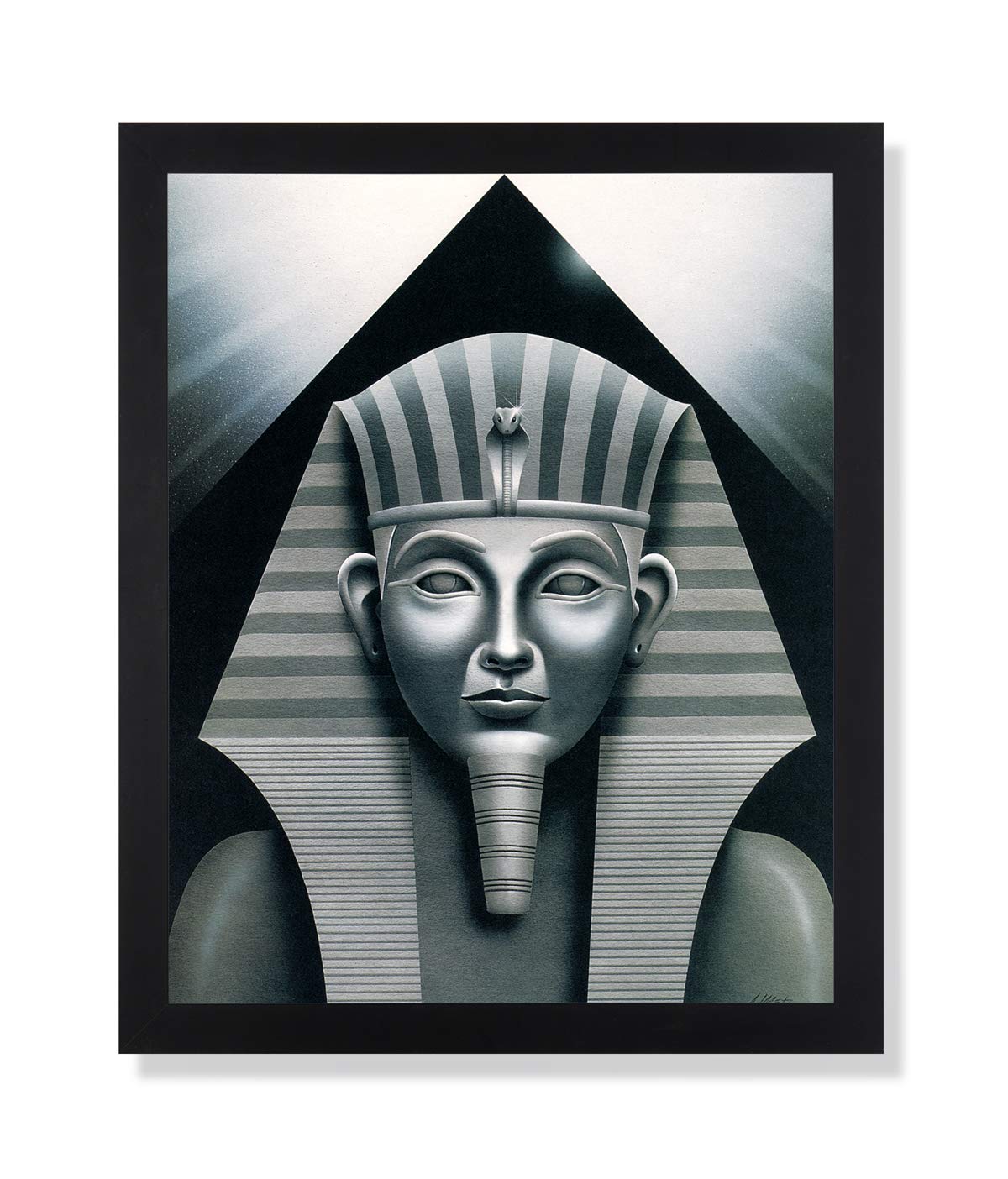 Egyptian Sphinx & Pyramid Wall Art - Black Framed Canvas Print - Ancient Egypt Decor for Living Room, Bedroom & Office