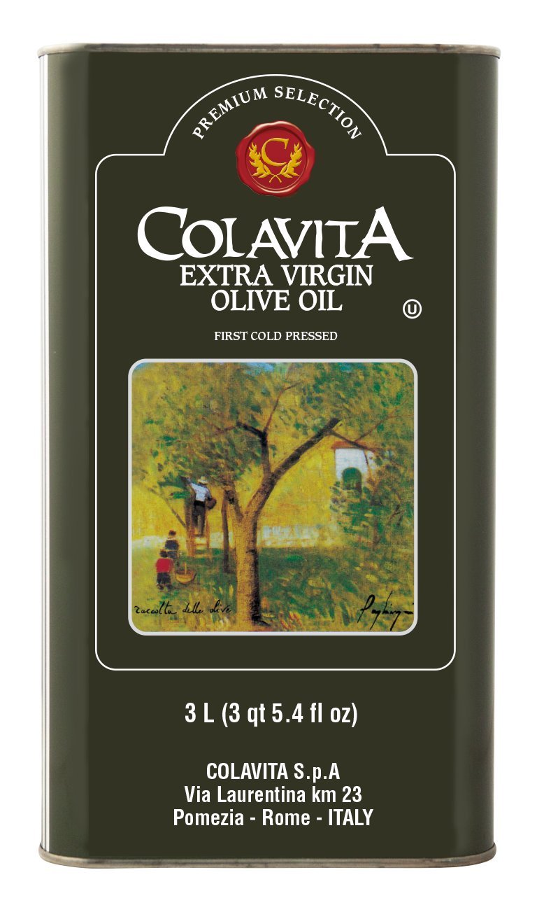 Colavita Extra Virgin Olive Oil 3L Tin (102 oz) - Pack of 4 | Premium Cooking Oil for Salads, Pasta & Baking | USDA Organic, Cold Pressed, Rich Flavor
