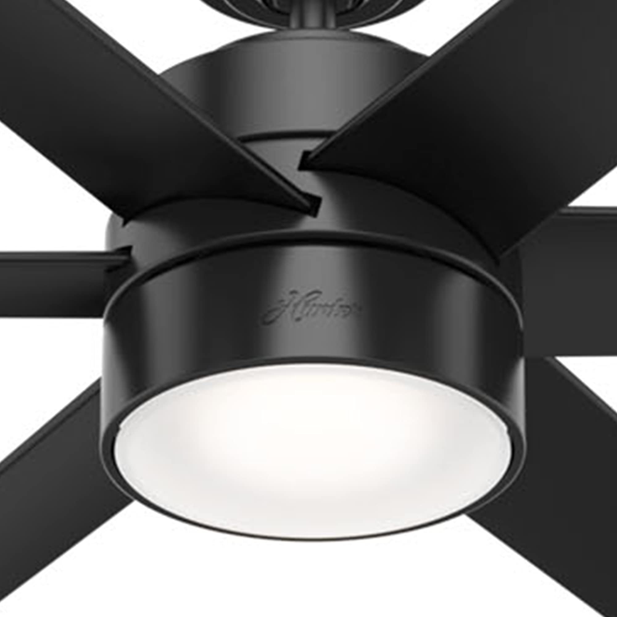 Hunter Fan 72 Inch Modern Matte Black Outdoor Ceiling Fan with LED Light Kit - Weatherproof for Patio, Deck & Covered Porch (Renewed)