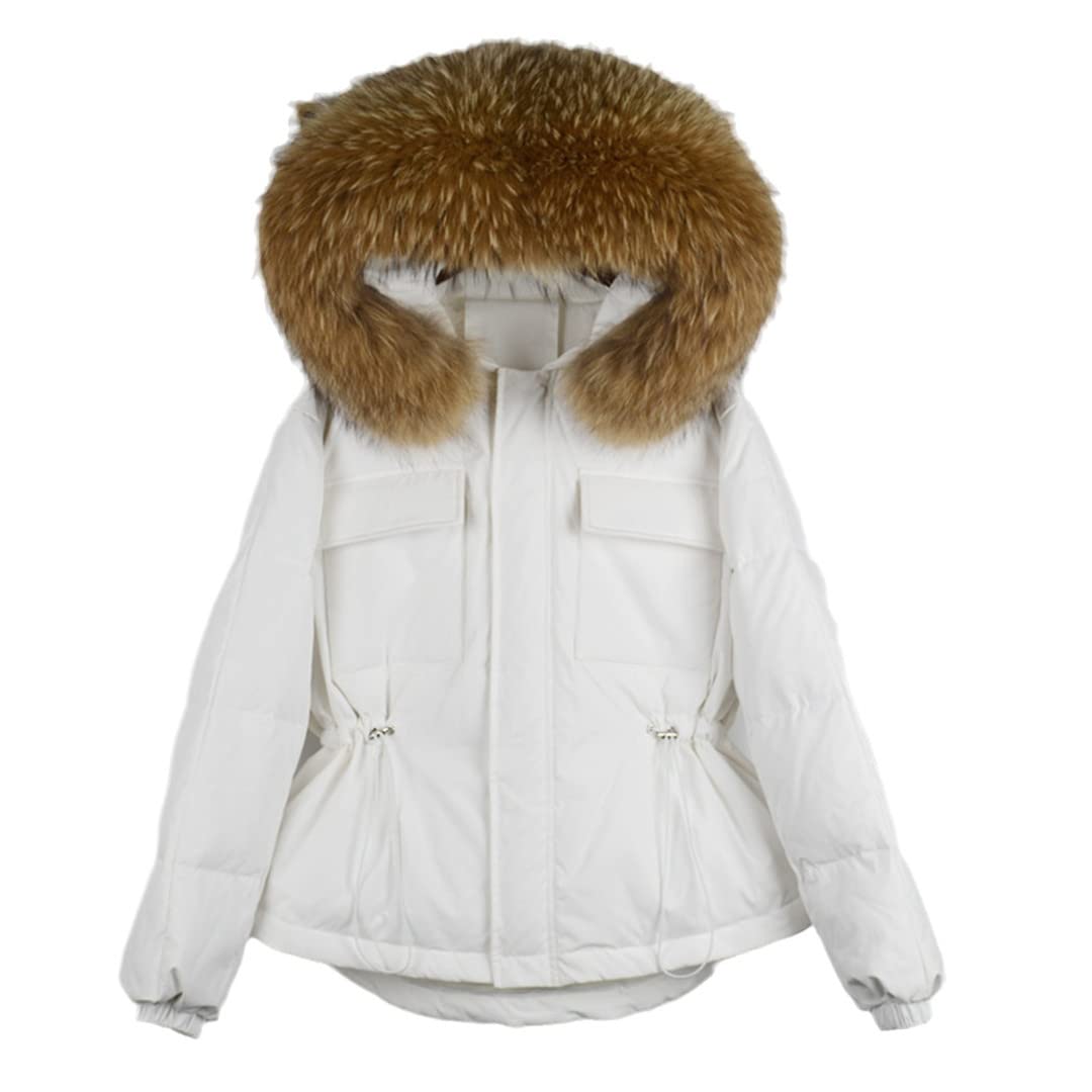 Women's Fur Hooded Winter Down Coat - 90% Duck Down Puffer Jacket, Waterproof & Windproof Parka for Cold Weather | Perfect for Snowboarding, Skiing & Outdoor Activities