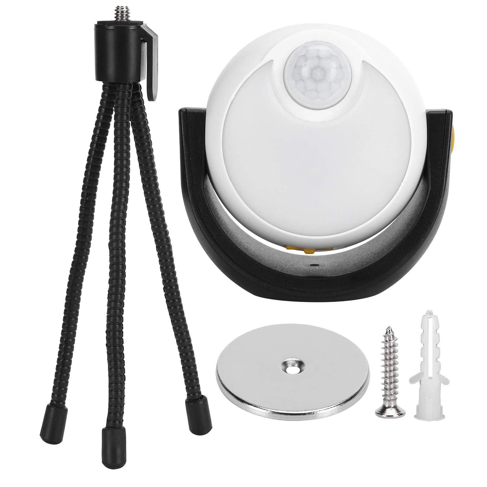 Waterproof Motion Sensor LED Night Light with Tripod Bracket - White Outdoor Lighting for Camping, Patio & Garden (Cartoon Design, Battery Powered)