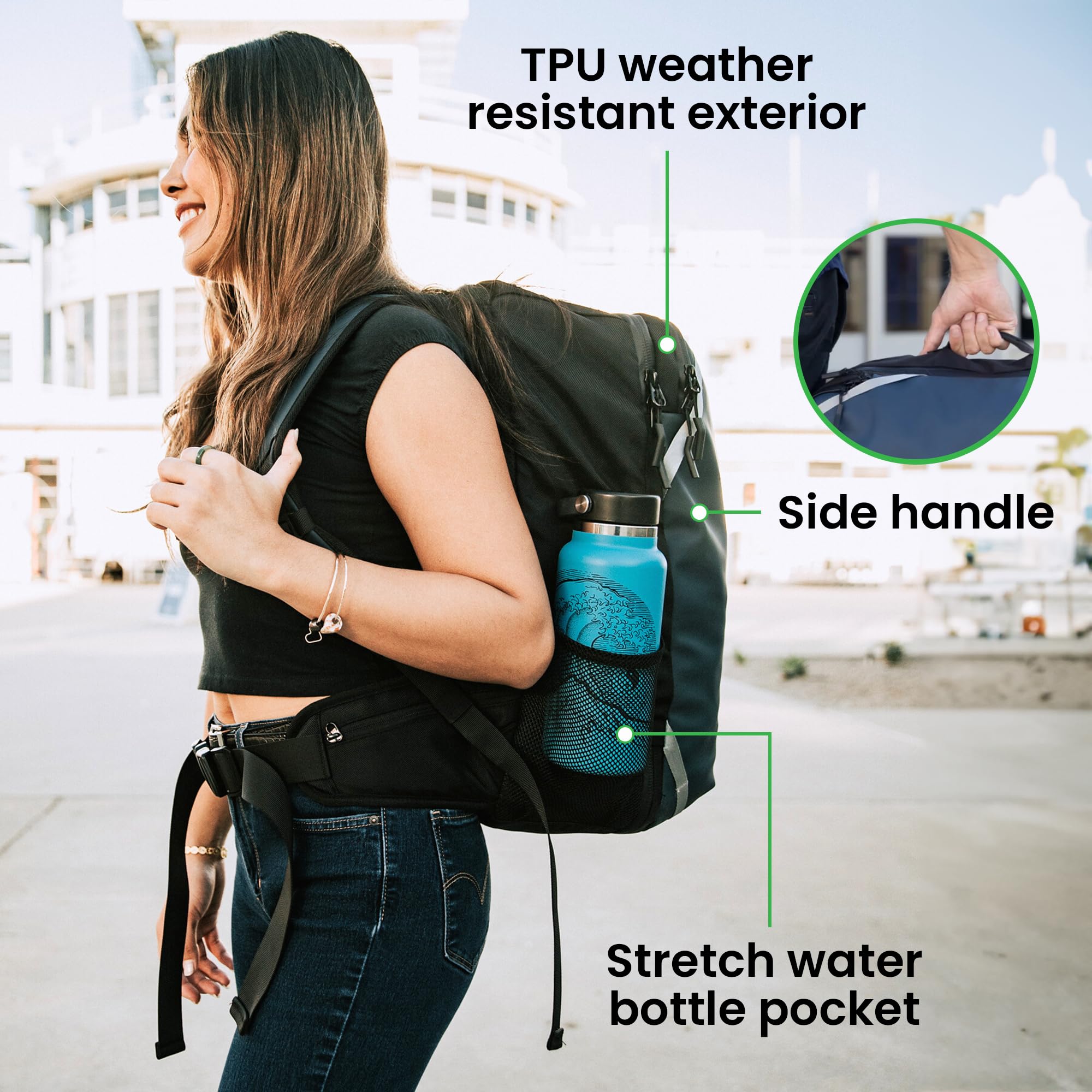 COR Surf Travel Backpack - TSA Approved Carry On Laptop Backpack for Men & Women with USB Charging Port & Hidden Passport Pockets | Perfect for Island Hopping, Business Trips & Airplane Travel