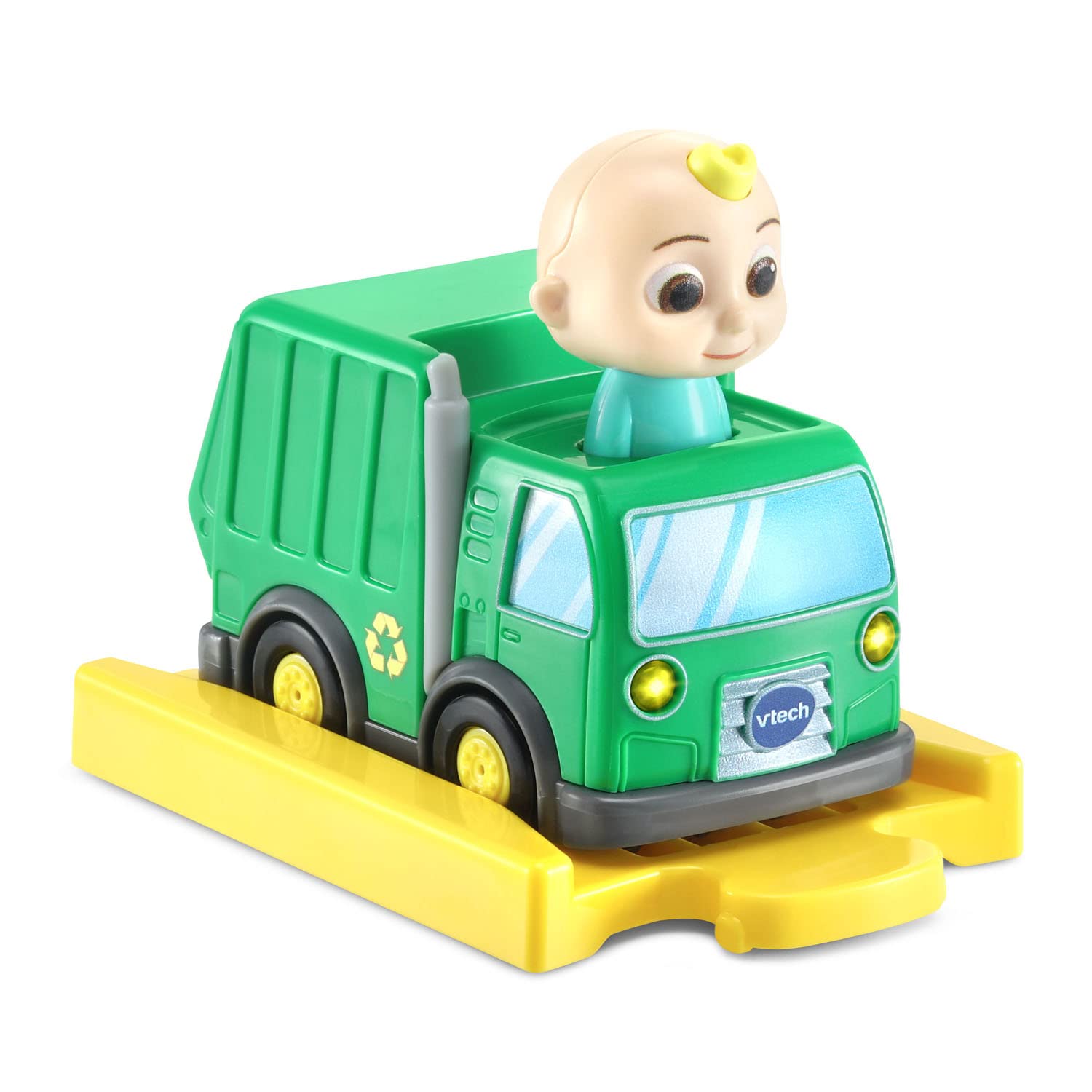 VTech CoCoMelon Go! Go! Smart Wheels JJ’s Recycling Truck and Track Set - Interactive Learning Toy for Toddlers & Kids Ages 1-5 - Educational STEM Toy with Lights & Sounds - Perfect for Pretend Play & Recycling Awareness