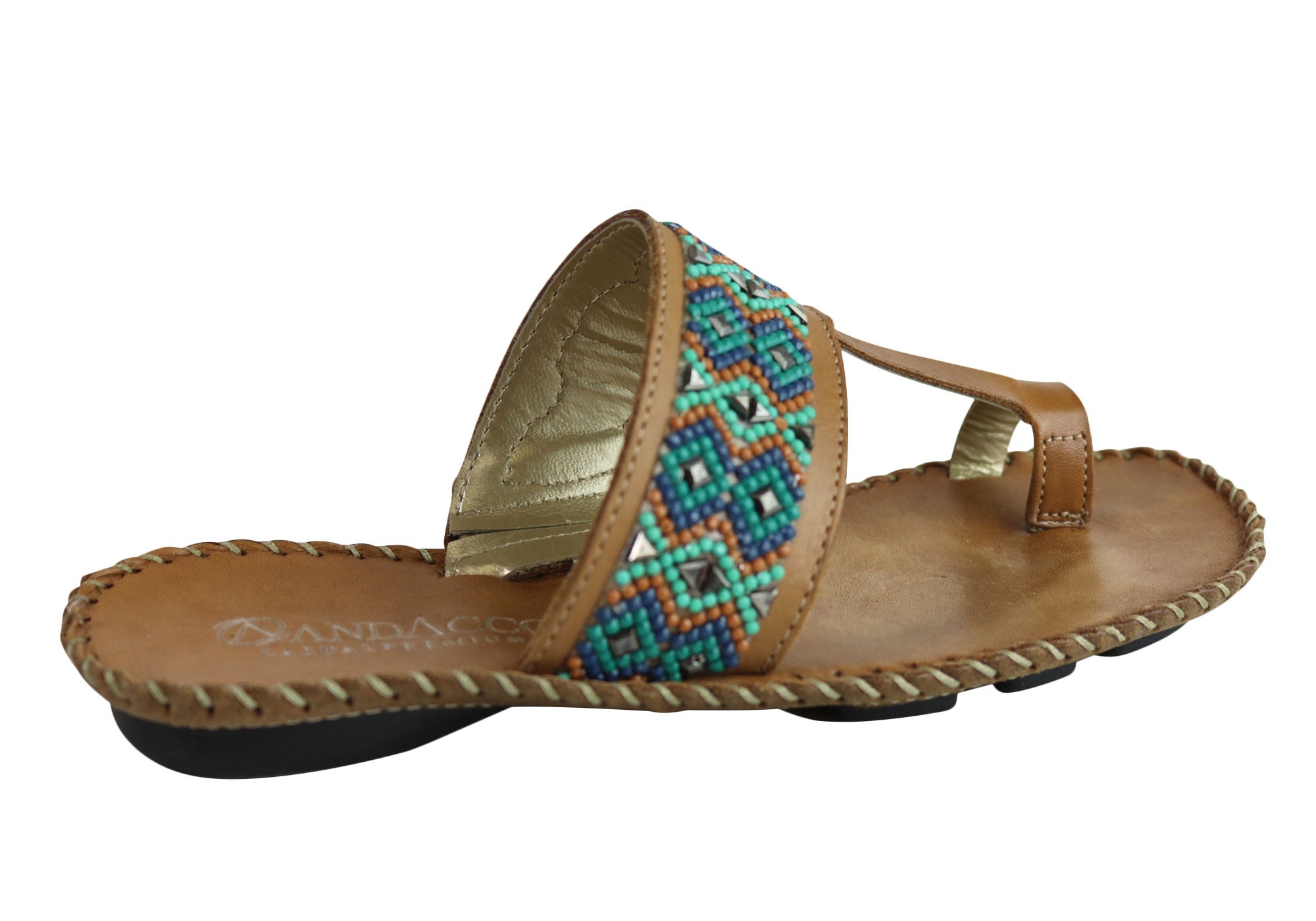 Andacco Zenia Women's Comfortable Leather Sandals - Brazilian Made Flip Flops for Beach, Travel & Summer Outfits