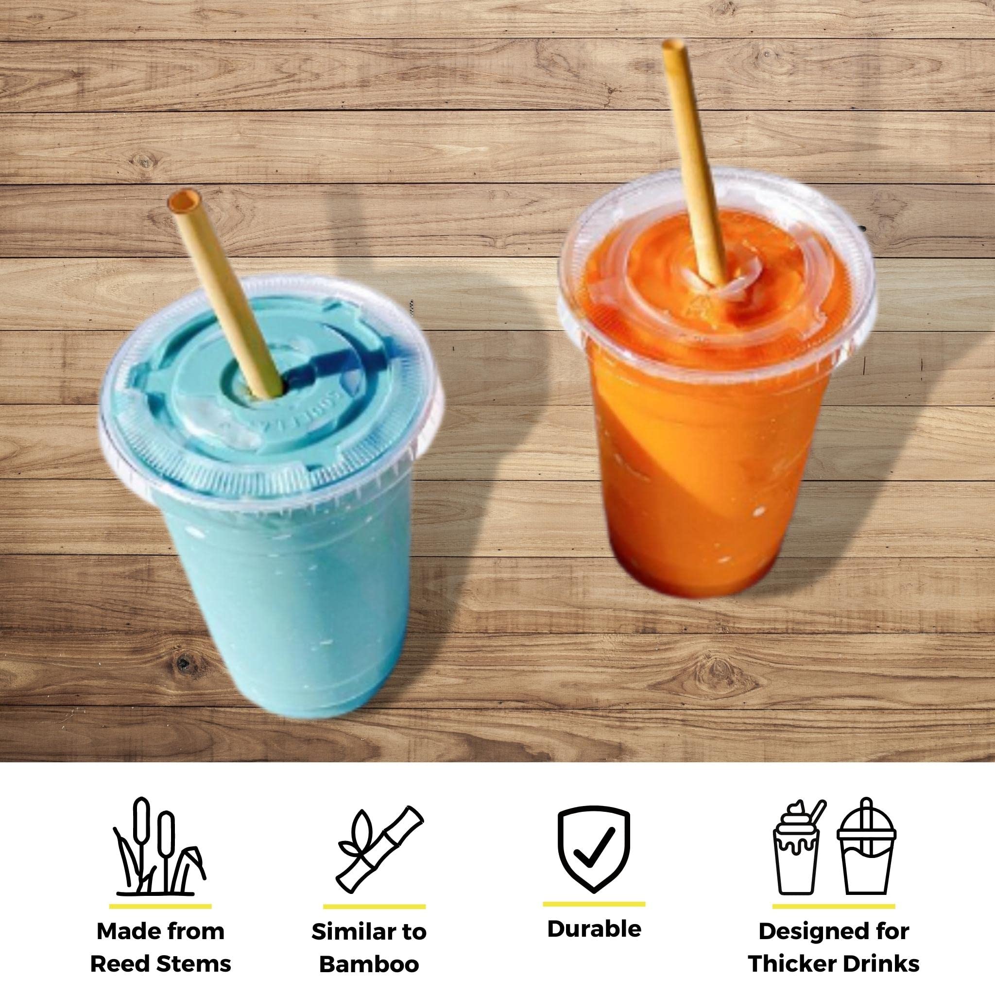 Eco-Friendly Reed Stem Straws - 3000 Count Tall Size (7-9mm Diameter) | 100% Natural Plant-Based Compostable Drinking Straws | Perfect for Smoothies, Milkshakes, Cocktails & Iced Beverages | Sustainable Alternative to Plastic & Bamboo Straws | Ideal for Restaurants, Cafes & Home Use