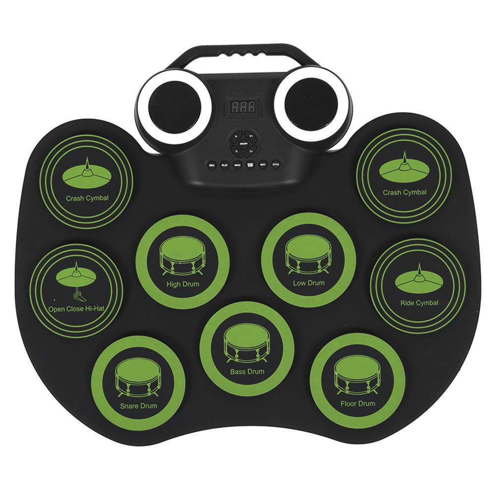 EBTOOLS Electronic Drum Kit - Portable USB Electric Drum Set with Dual Speakers, Bluetooth Connectivity & 3-Color LED Lights | Perfect for Home Practice, Studio Recording & Live Performances