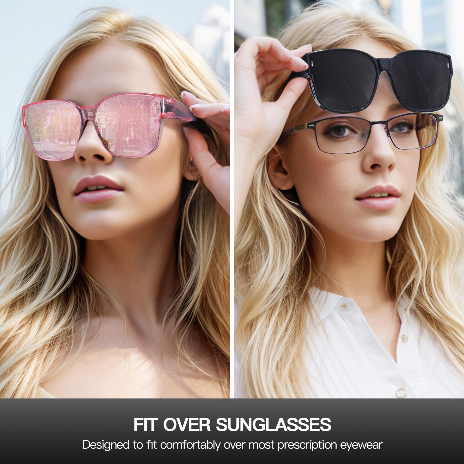 Xfeel Polarized Sunglasses for Women - Fit Over Prescription Glasses with UV400 Protection - Stylish & Comfortable for Driving, Outdoor Activities & Daily Wear
