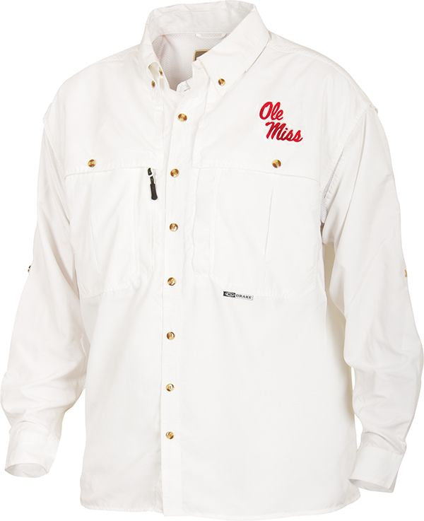 Ole Miss Wingshooter's Long Sleeve Shirt - Comfortable Hunting & Outdoor Apparel for Men | Perfect for Shooting Sports, Camping & Casual Wear