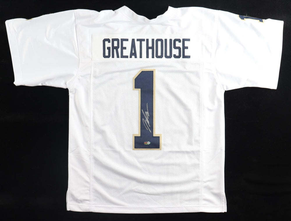 Jaden Greathouse Signed Notre Dame Football Jersey - Custom White Authentic Jersey with PIA COA - Perfect for Collectors, Fans, and Sports Memorabilia Displays