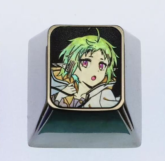 Custom Anime Character Keycaps - 1U Titanium Alloy Personalized Keycaps for Mechanical Keyboards | Durable Metal Decorative Keycaps for Gaming & Typing | Mushoku Tensei & Anime Themed Keycaps for Keyboard Enthusiasts
