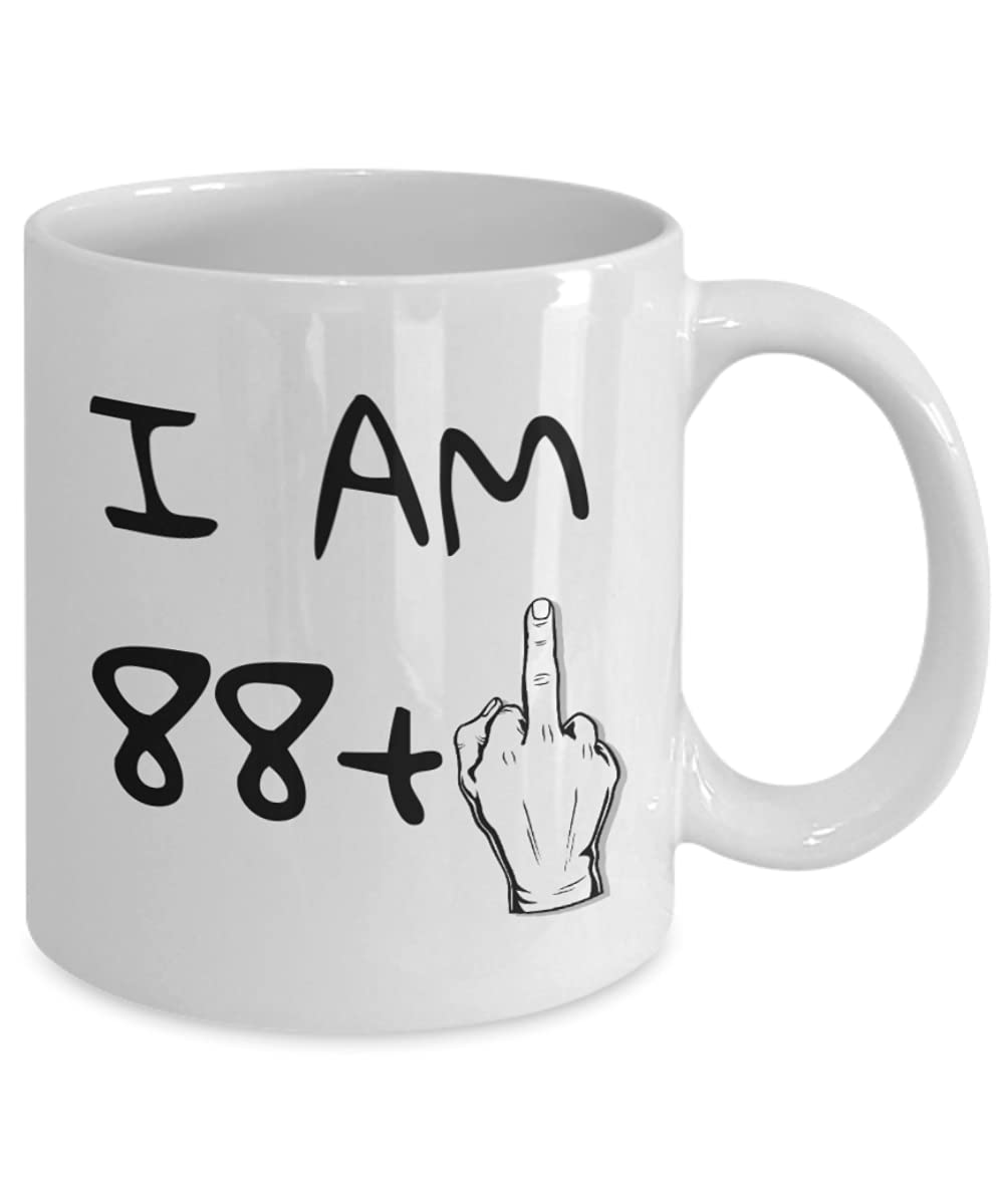Zapbest 89th Birthday Coffee Mug - 11oz White Porcelain Funny Quote Mug for Grandma & Grandpa | Perfect 88+1 Year Old Gift for Birthdays, Anniversaries & Retirement Celebrations